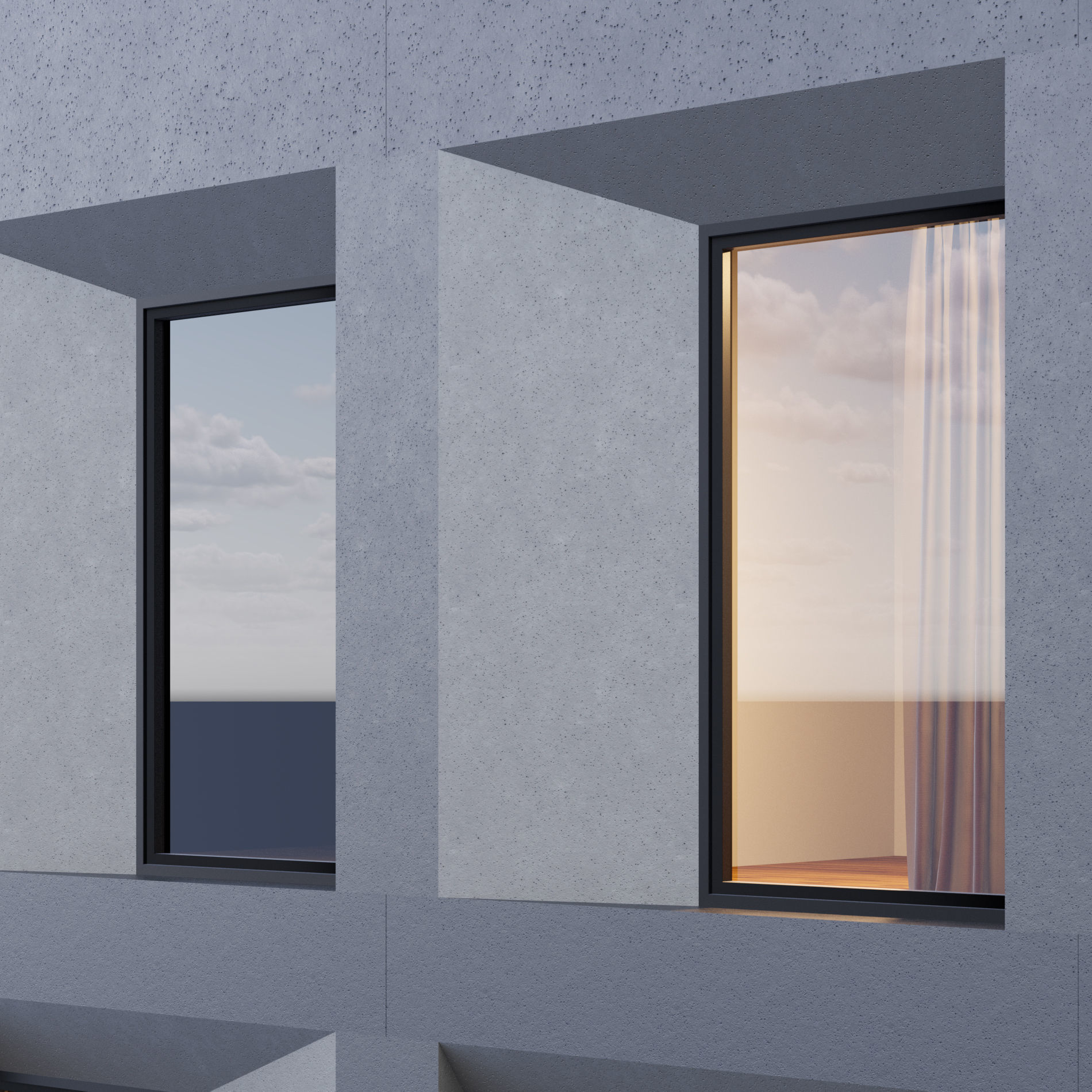 Modern building fasade 4 3D model_9
