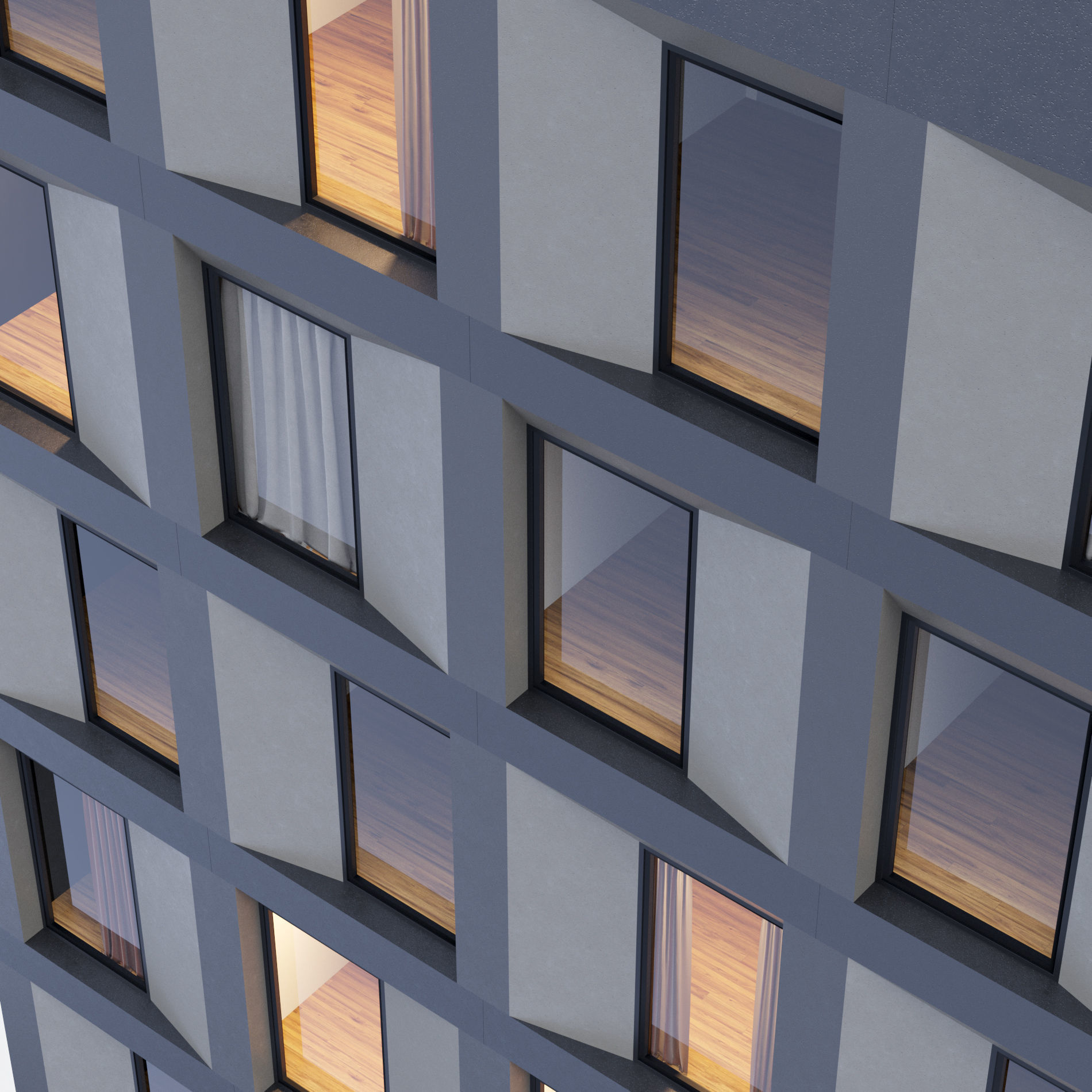 Modern building fasade 4 3D model_11