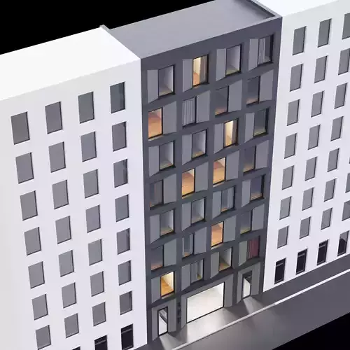 Modern building facade 4 apartment and office tower