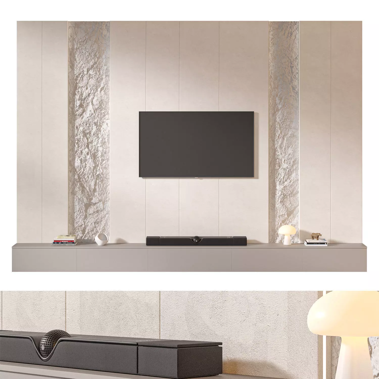 TV wall set 05 3D model_0
