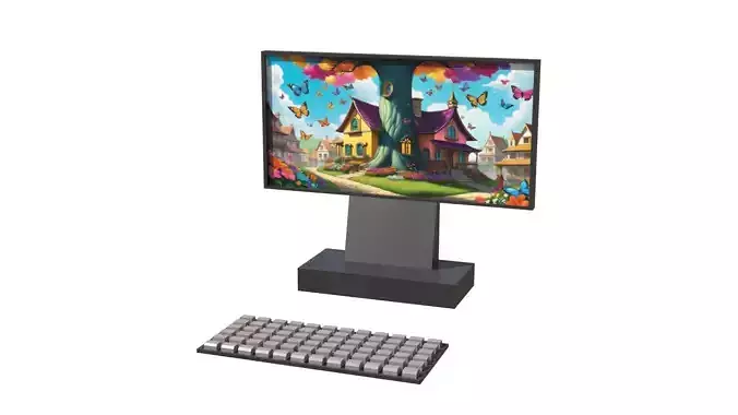 Monitor and Keyboard