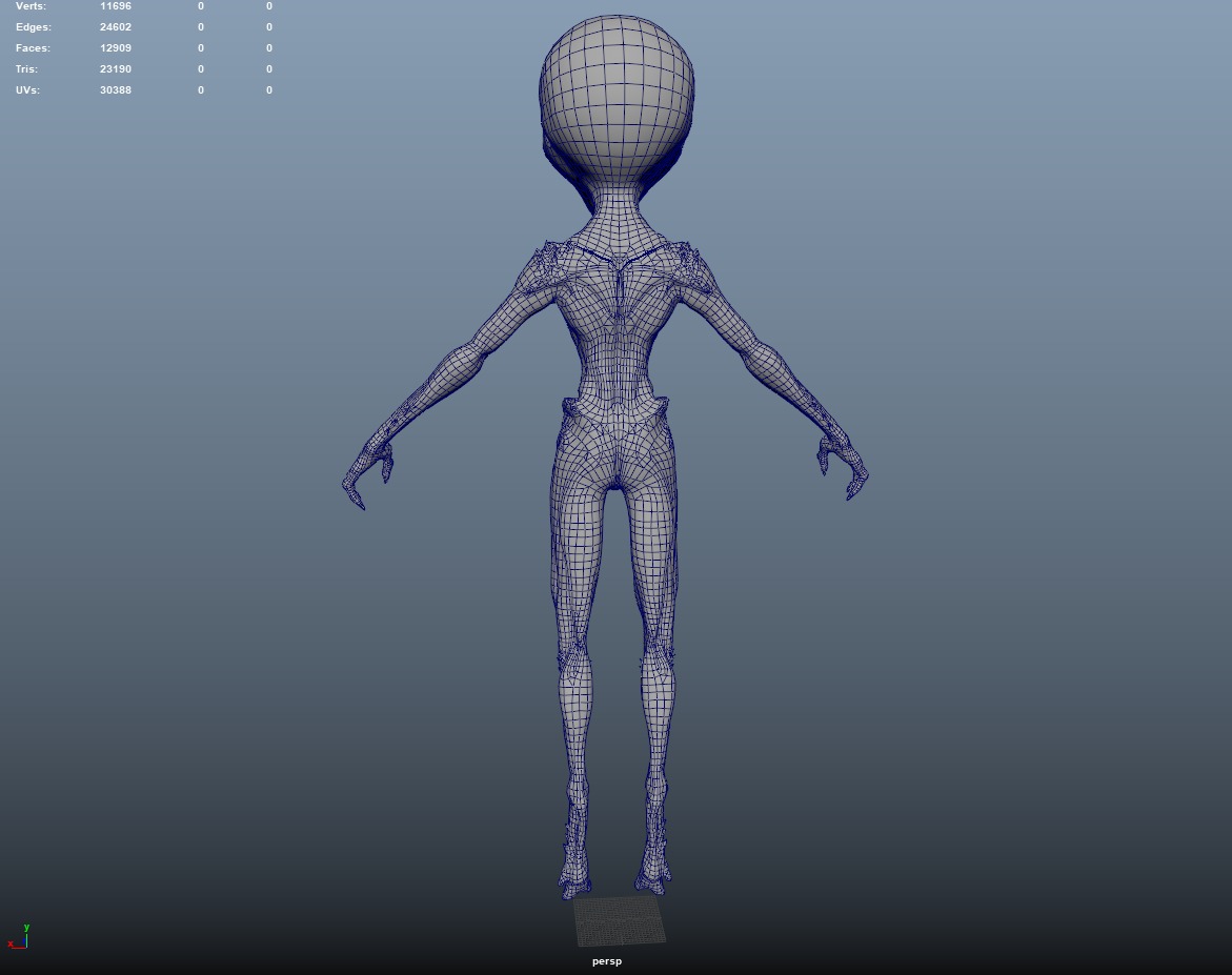 Realistic Alien Gray Low-poly 3D model Low-poly 3D model_17