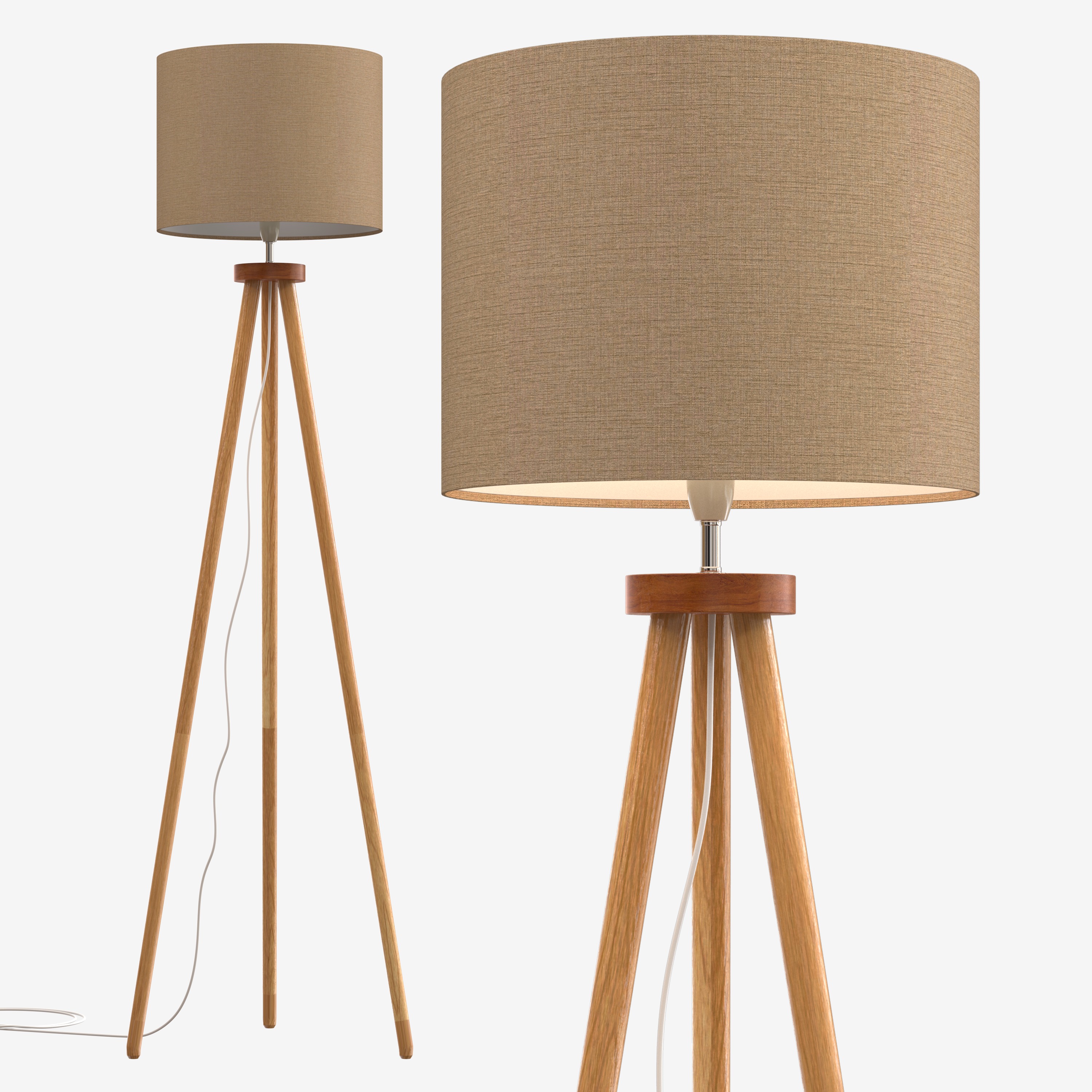 Jandia Wooden Tripod Floor Lamp 3D model_1