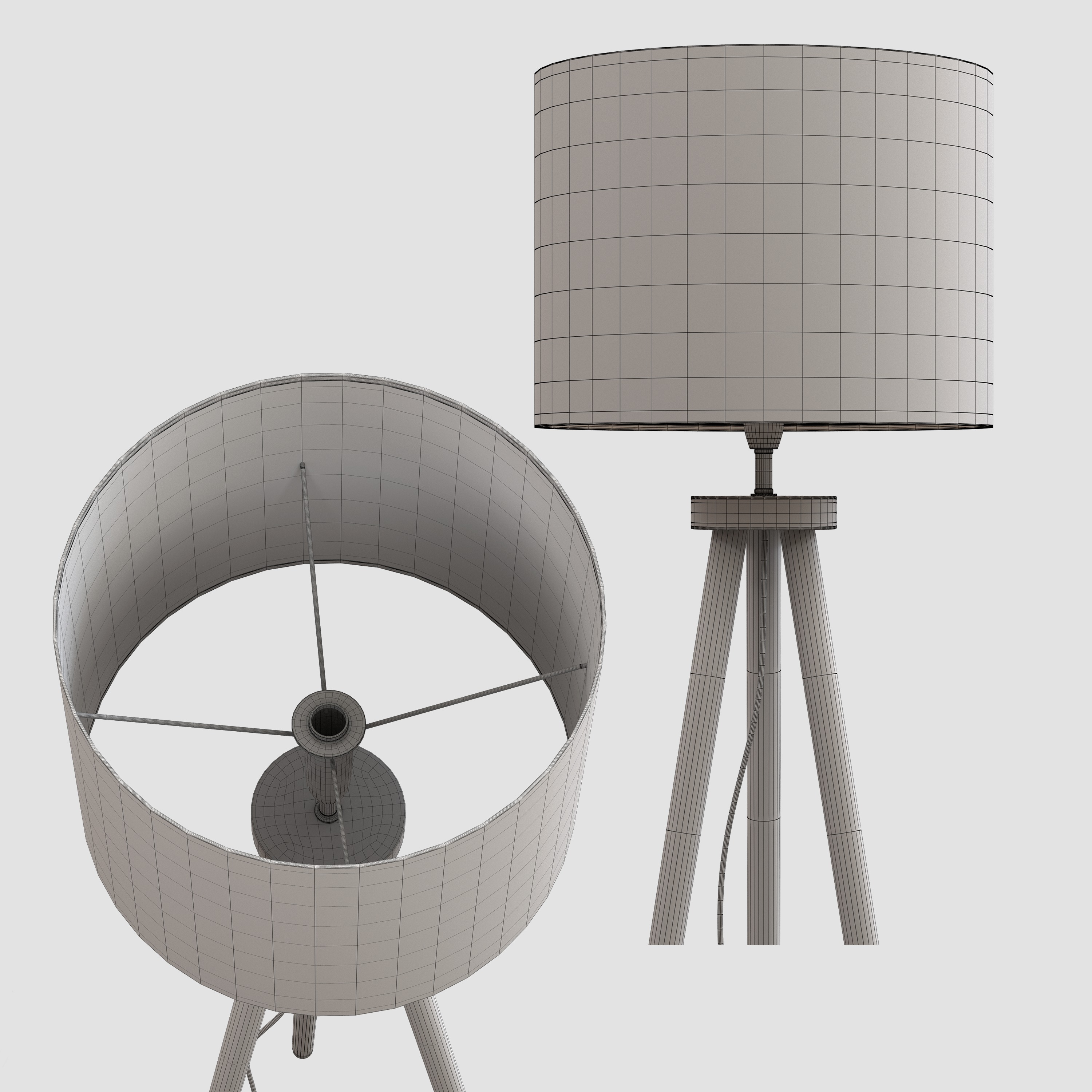 Jandia Wooden Tripod Floor Lamp 3D model_4