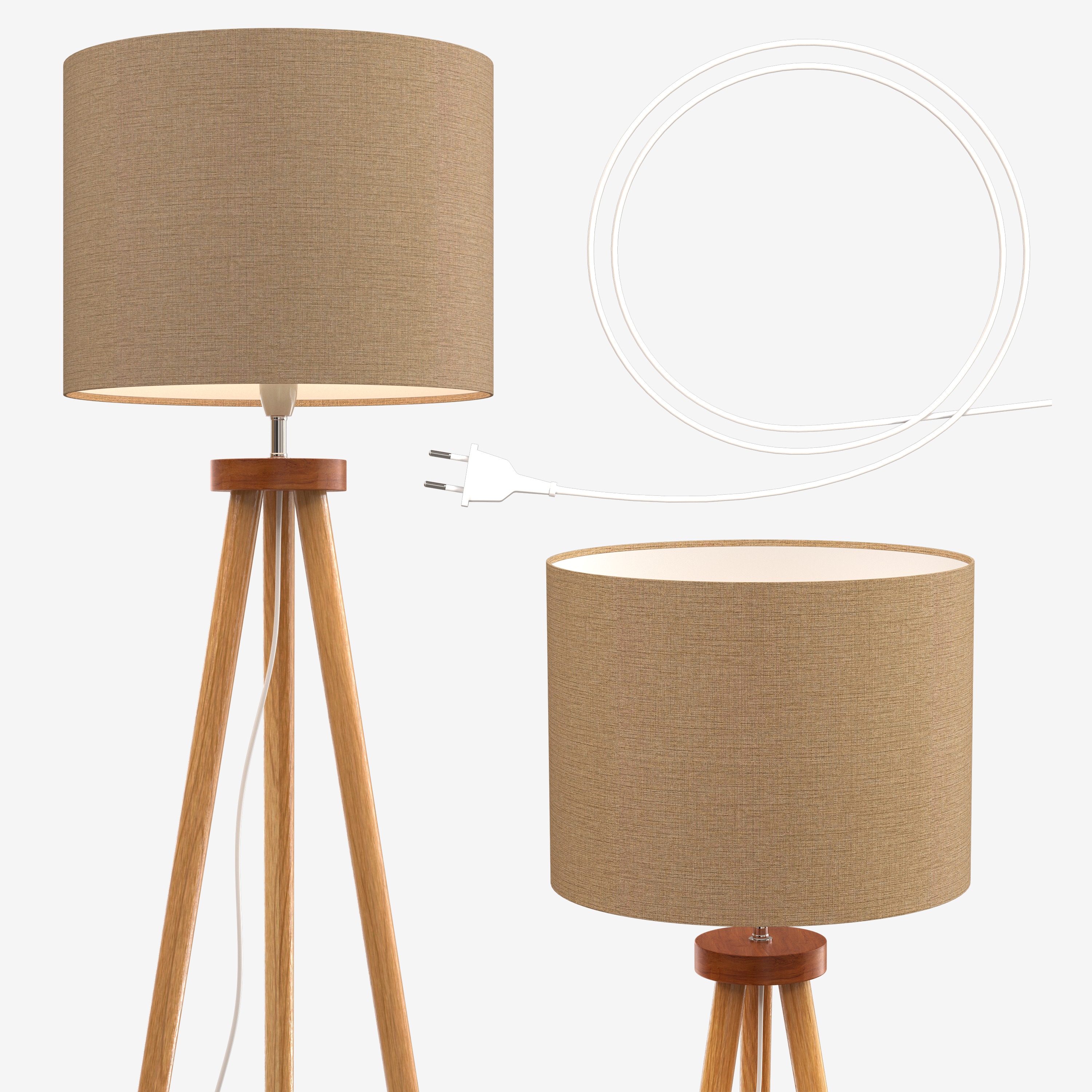Jandia Wooden Tripod Floor Lamp 3D model_3