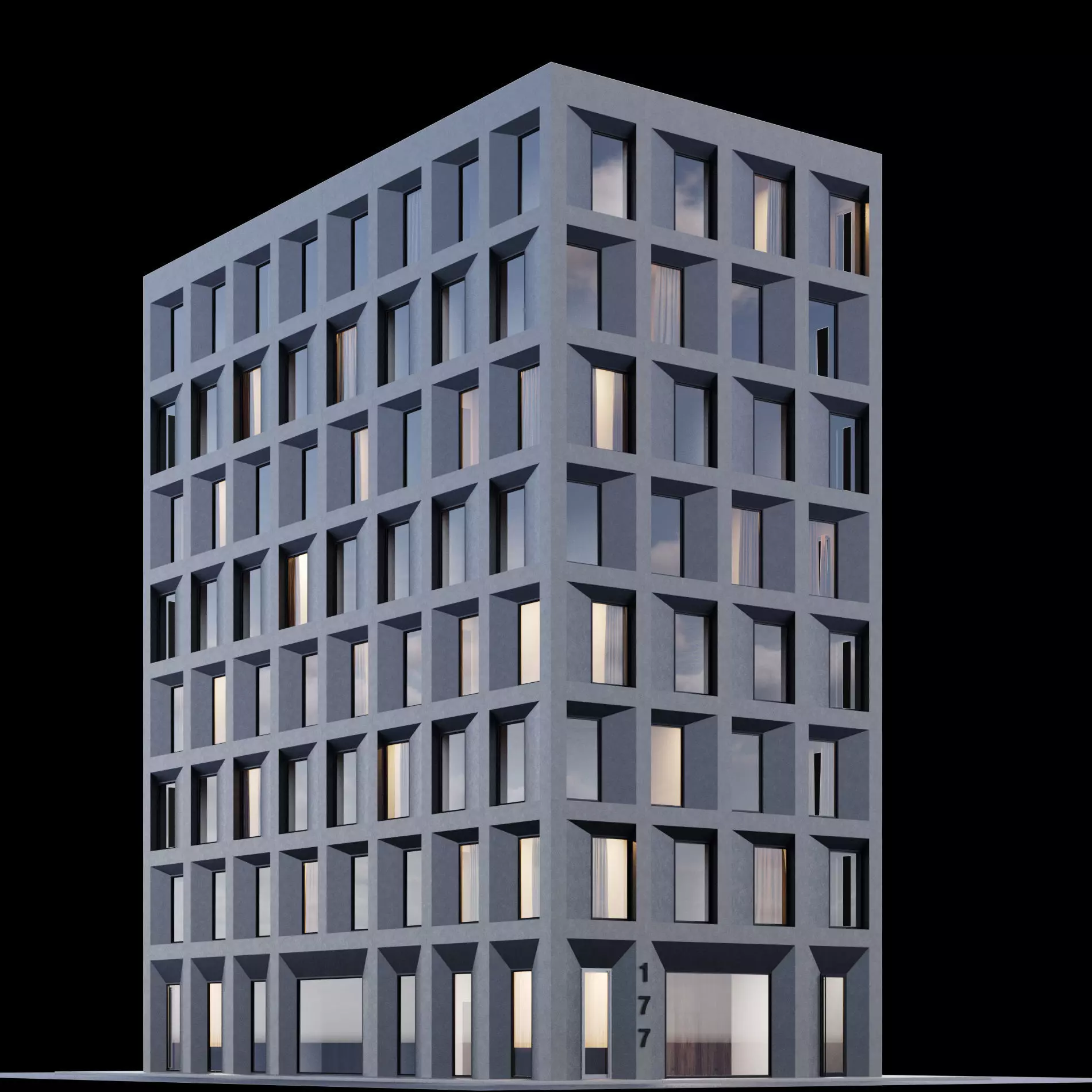 Modern residential villa and office building exterior 3D model