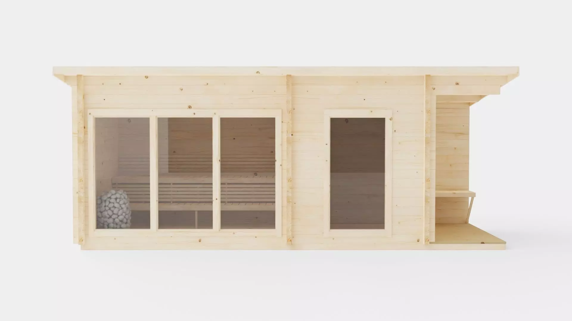 Sauna Wood Low-poly 3D model_0