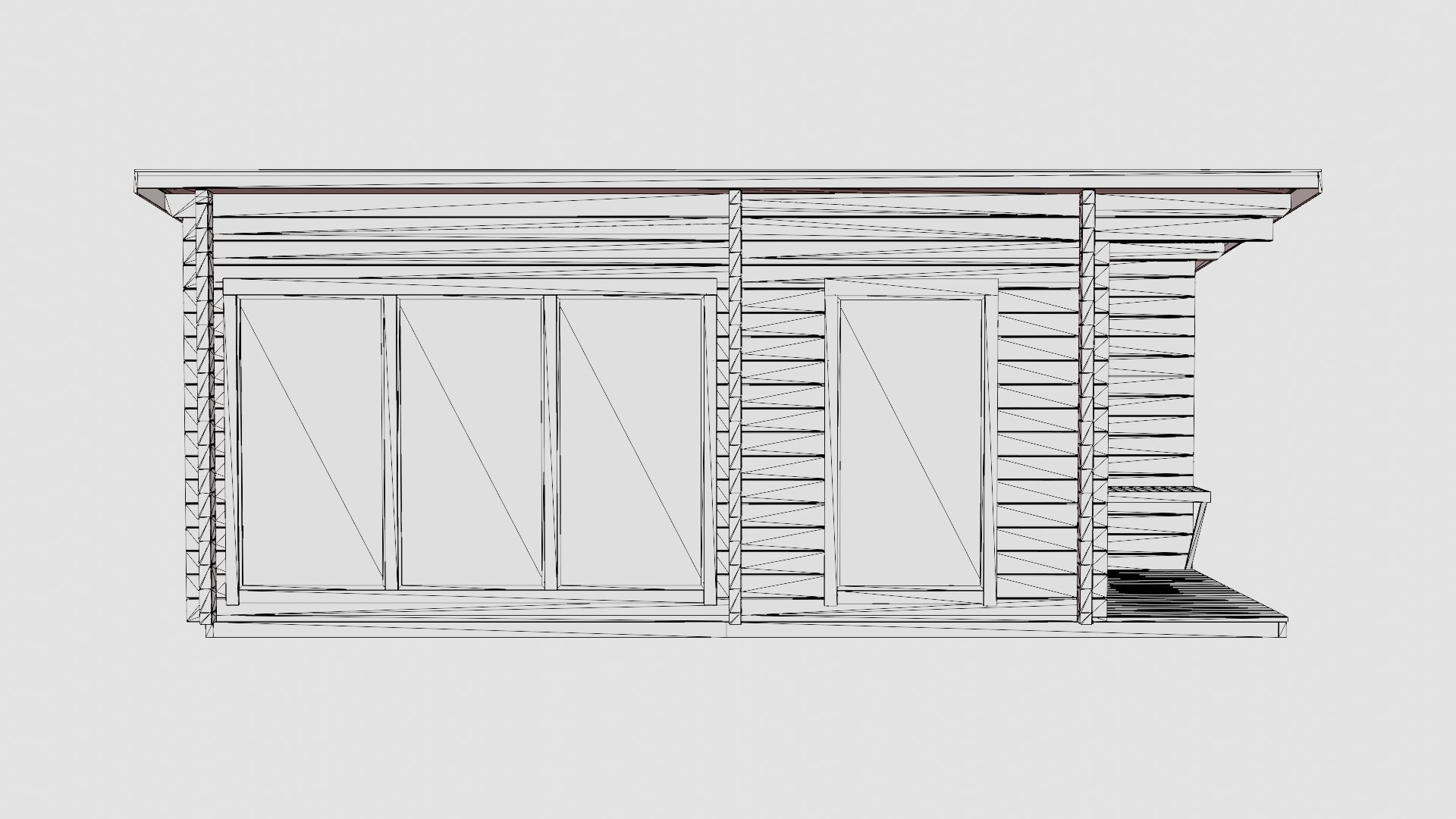 Sauna RedWhite Low-poly 3D model_6