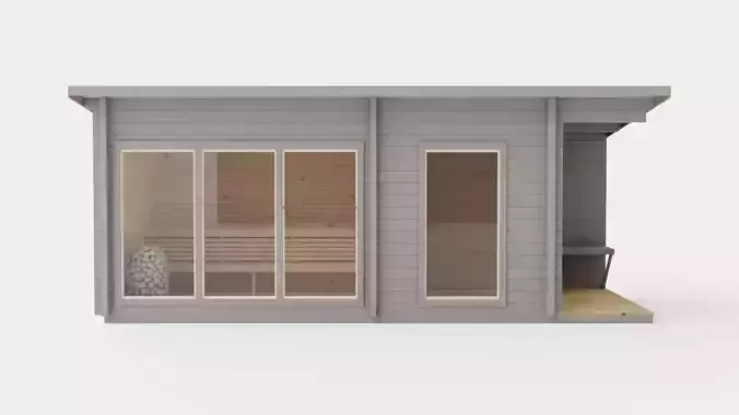 Sauna Dark Grey Low-poly 3D model