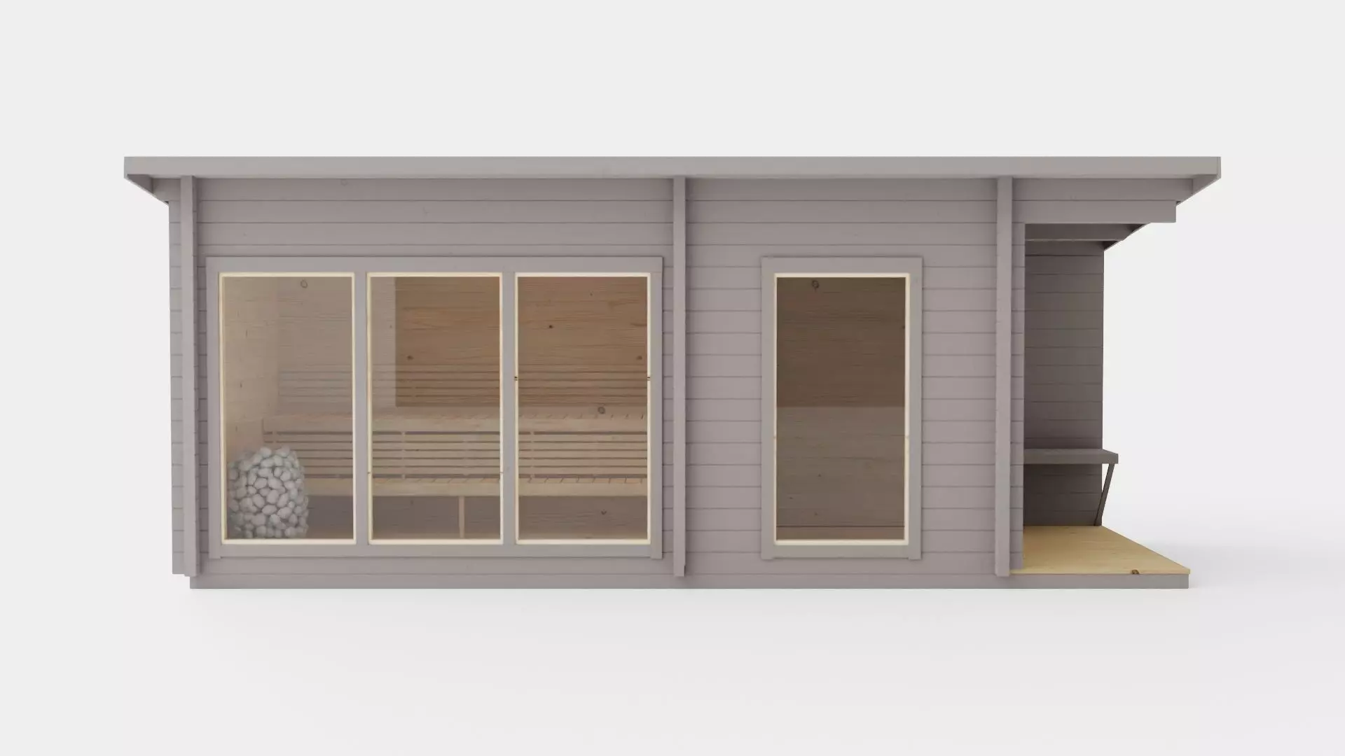 Sauna Dark Grey Low-poly 3D model_0