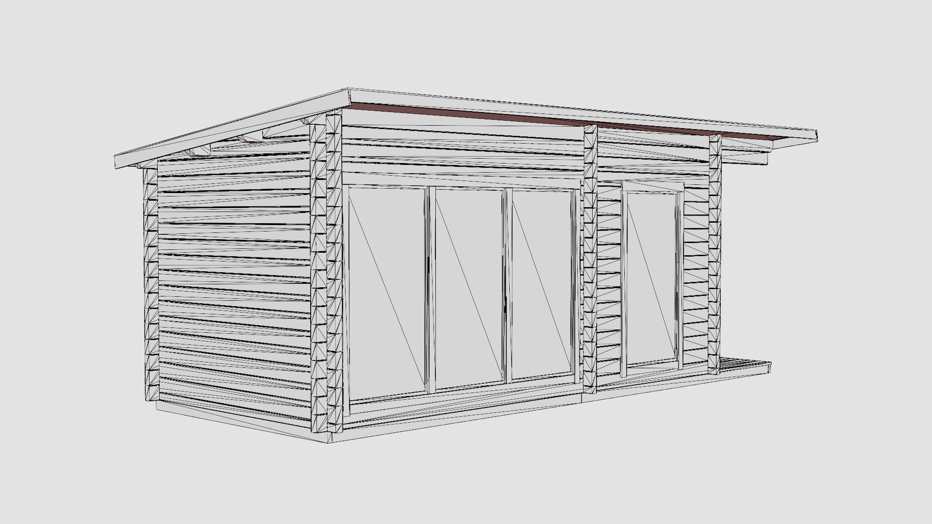 Sauna Dark Grey Low-poly 3D model_7