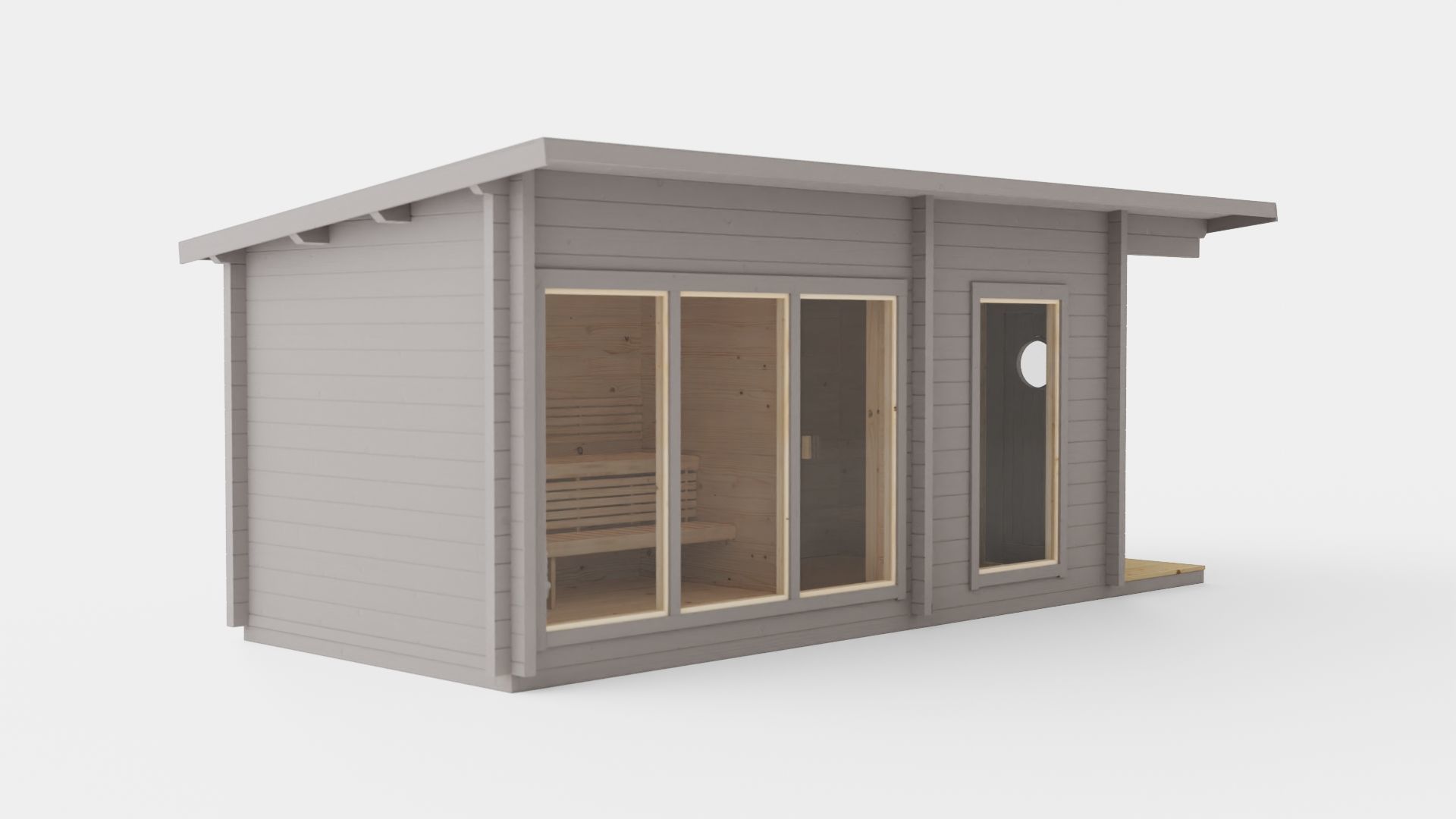 Sauna Dark Grey Low-poly 3D model_1