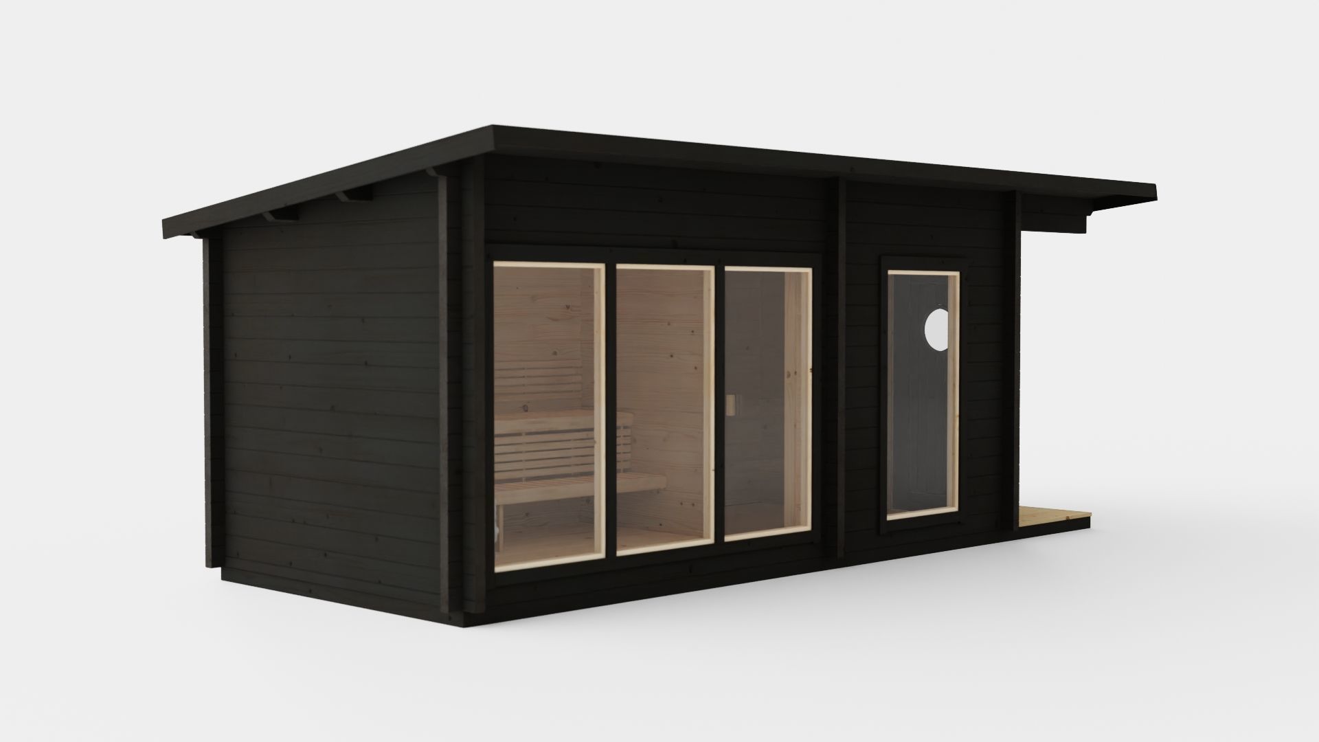 Sauna Black Low-poly 3D model_1