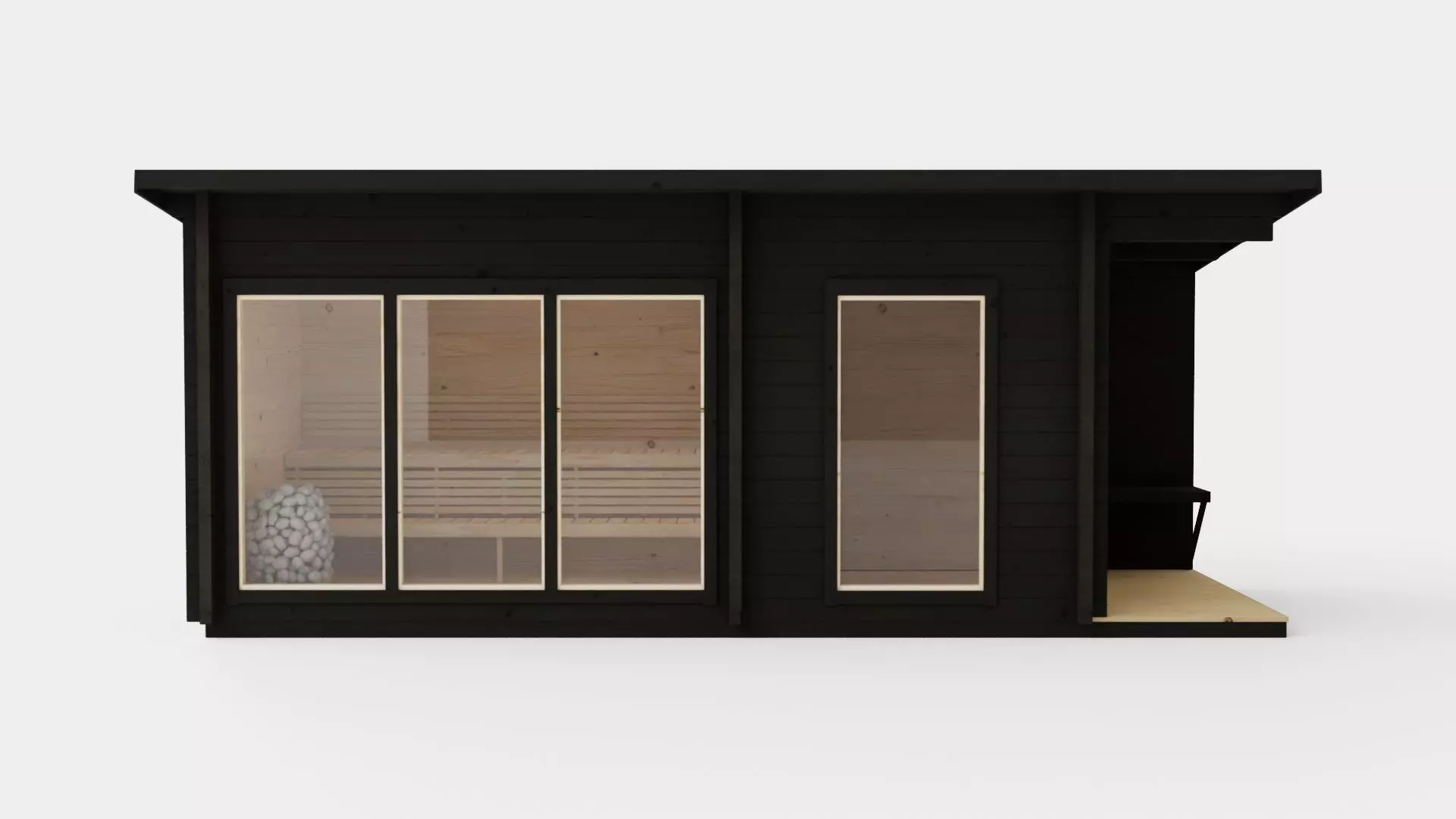 Sauna Black Low-poly 3D model_0