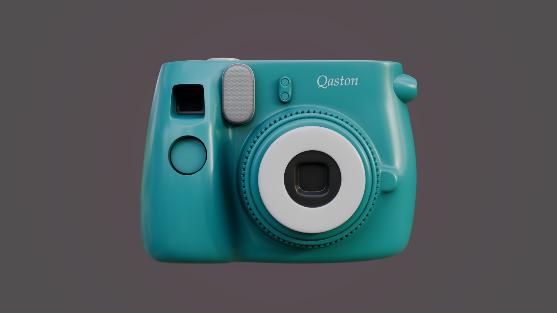 Blue Instant Camera 3D model_7