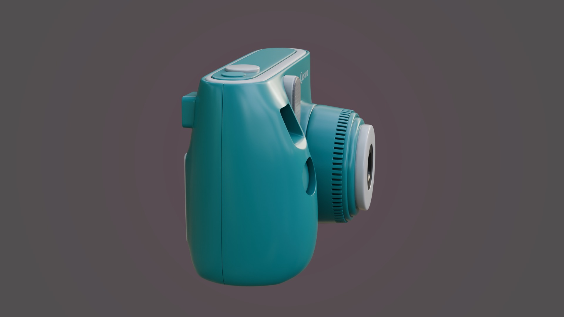 Blue Instant Camera 3D model_5