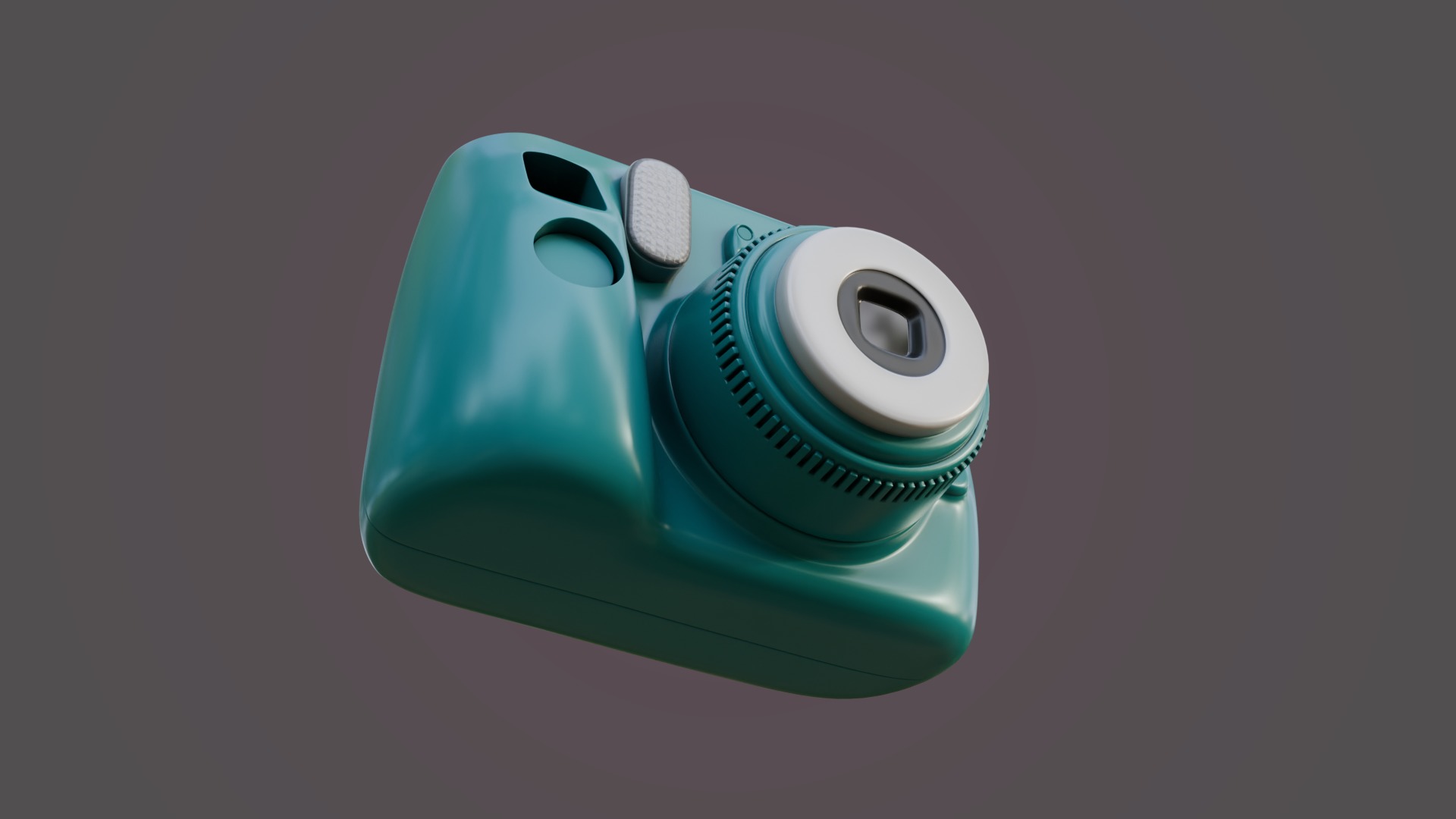 Blue Instant Camera 3D model_6