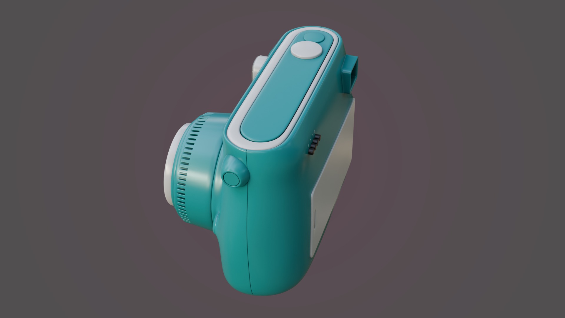 Blue Instant Camera 3D model_4