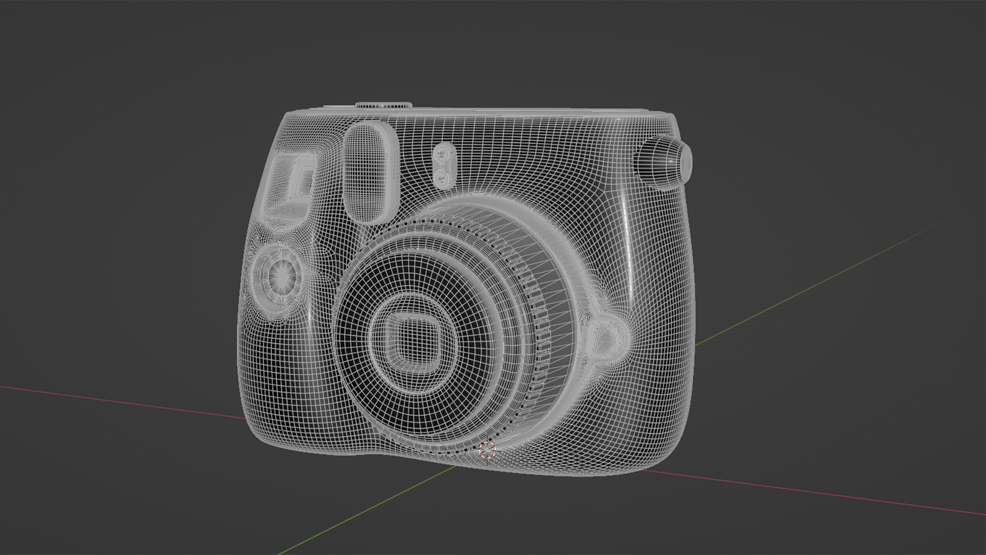 Blue Instant Camera 3D model_9