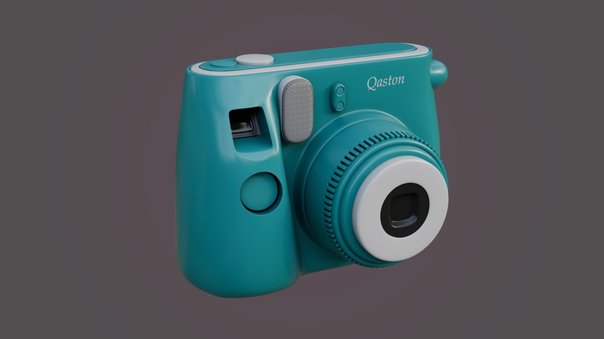 Blue Instant Camera 3D model_2
