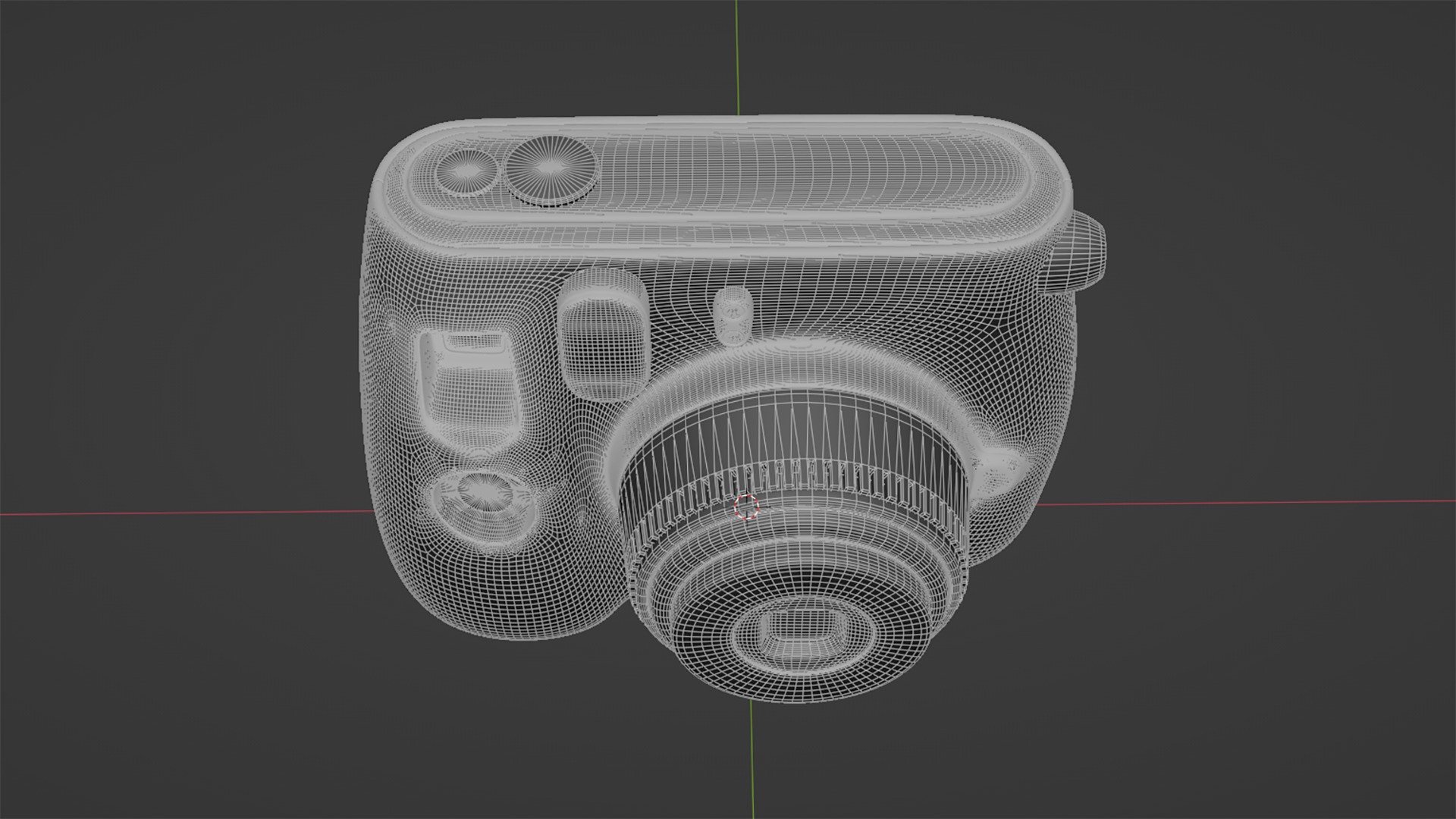 Blue Instant Camera 3D model_11