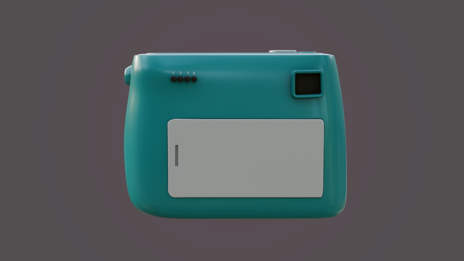 Blue Instant Camera 3D model_3