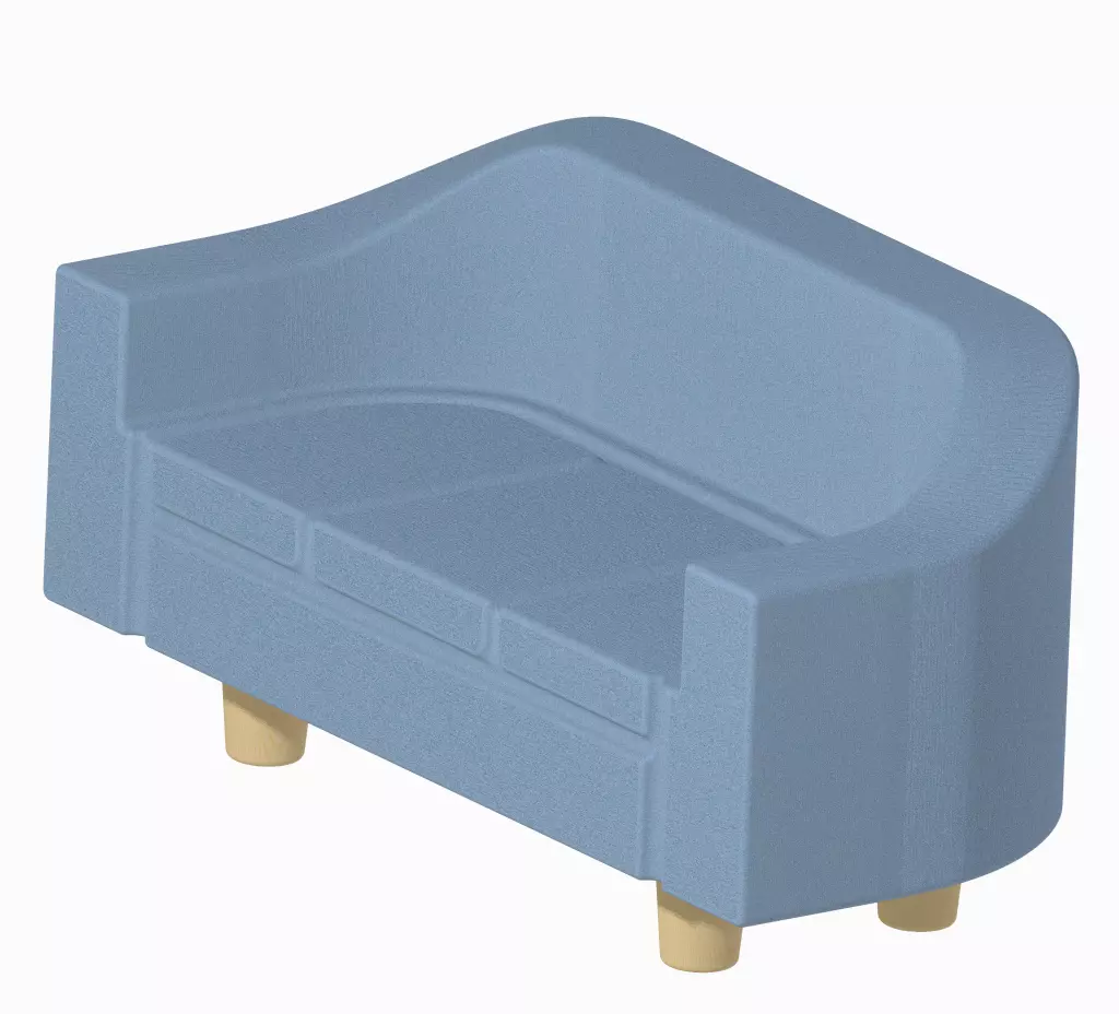 Sofa Fabric Three Seater 3D print model_0