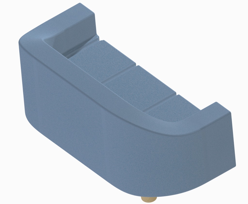 Sofa Fabric Three Seater 3D print model_2