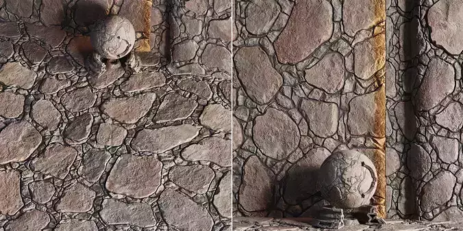 No12 Slate Floor Stone - PBR - 4K - PNG - Seamless Low-poly 3D model