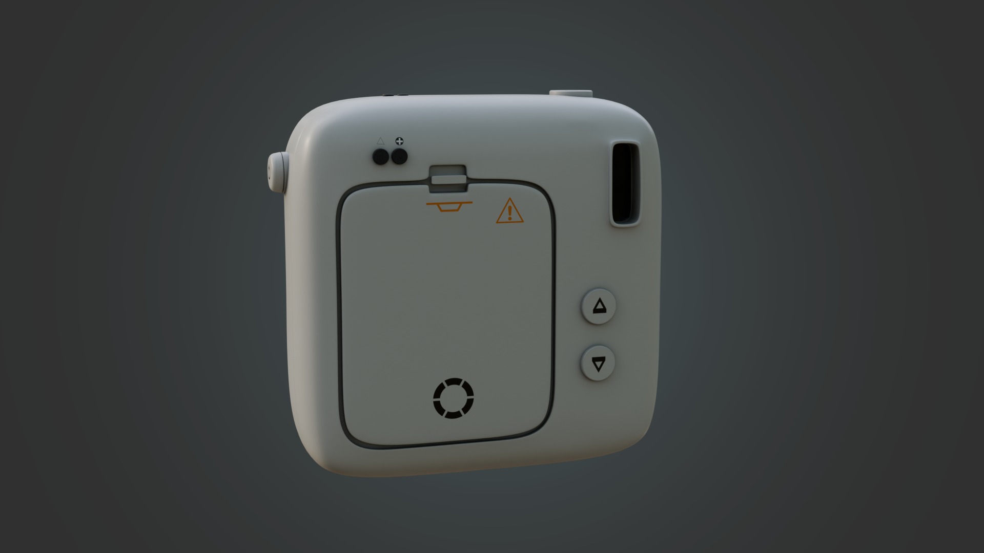 Matte White Instant Camera 3D model_4