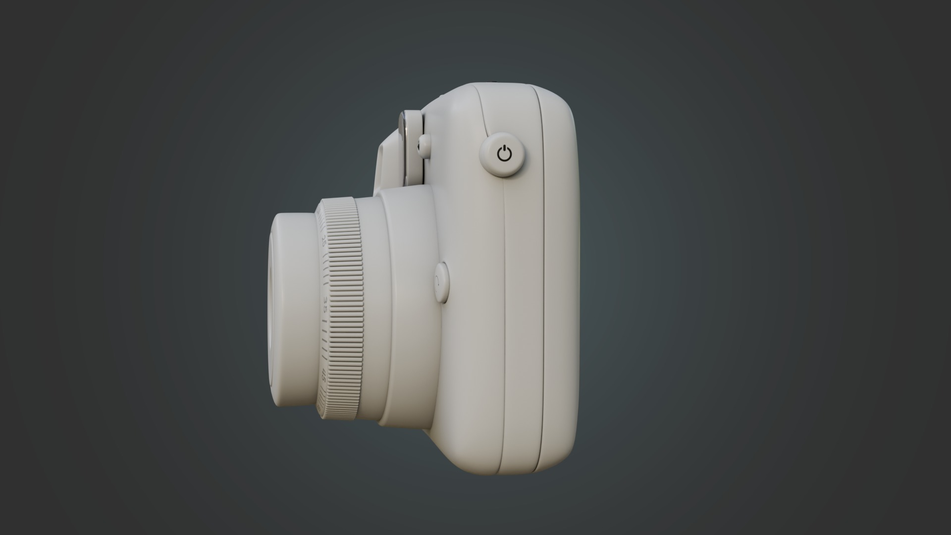 Matte White Instant Camera 3D model_5