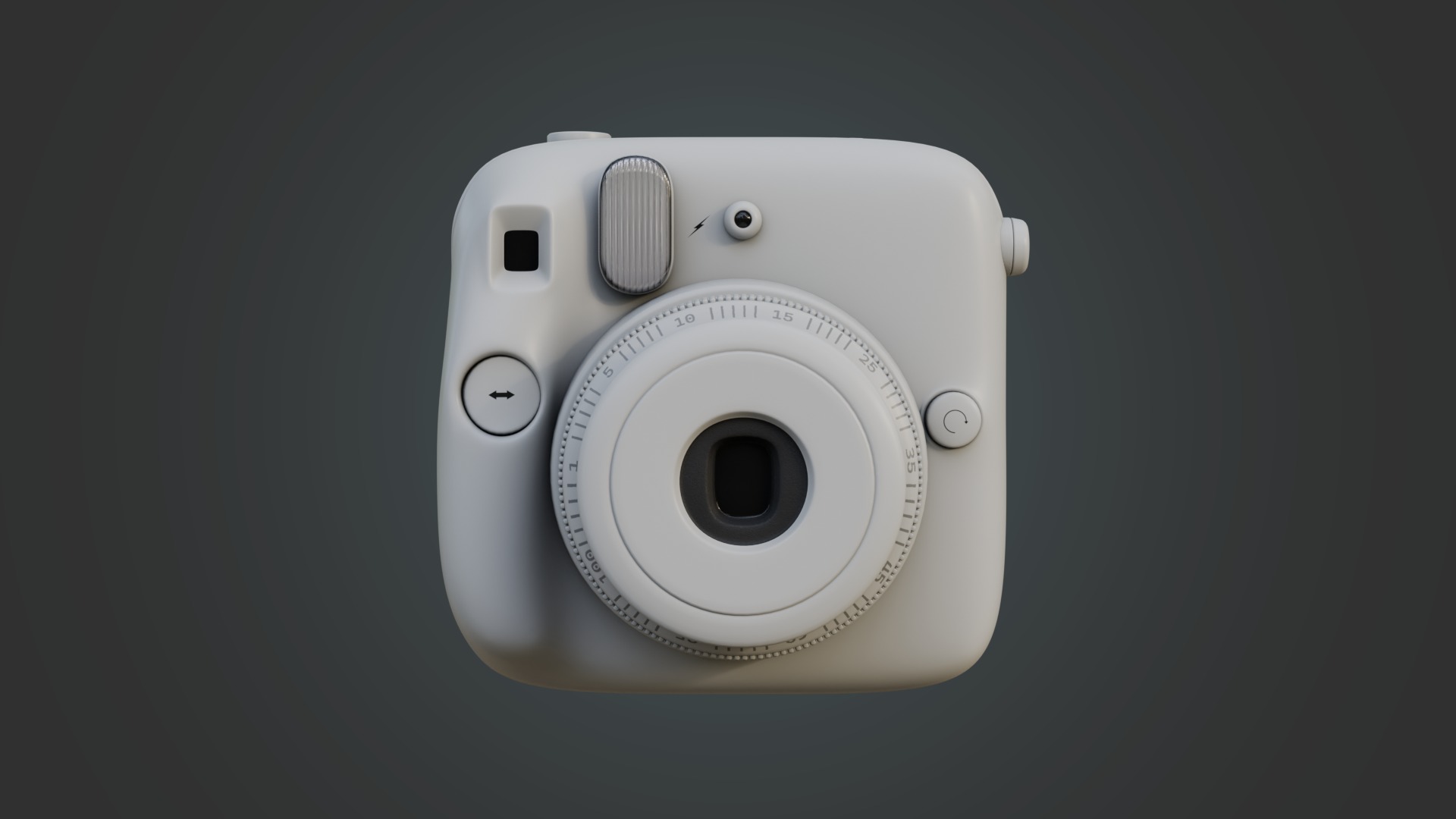 Matte White Instant Camera 3D model_3