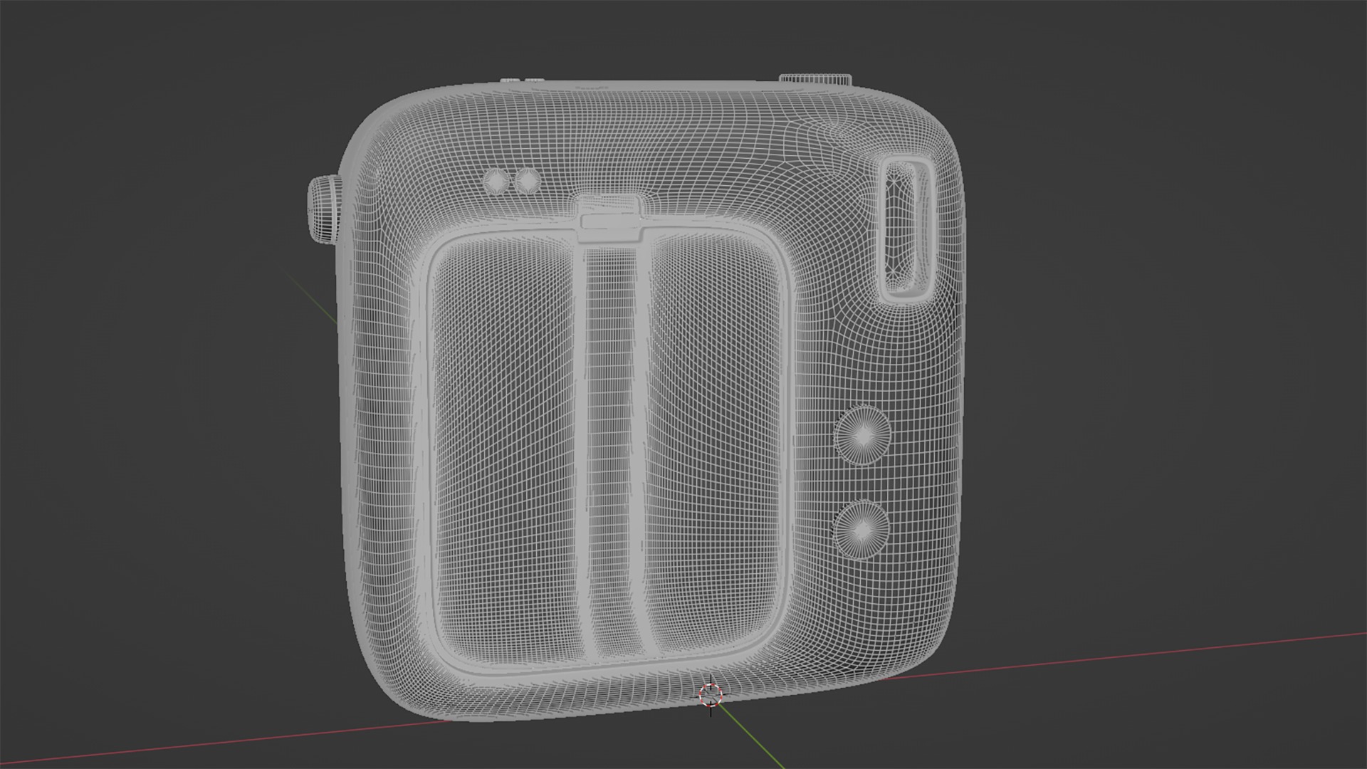 Matte White Instant Camera 3D model_11