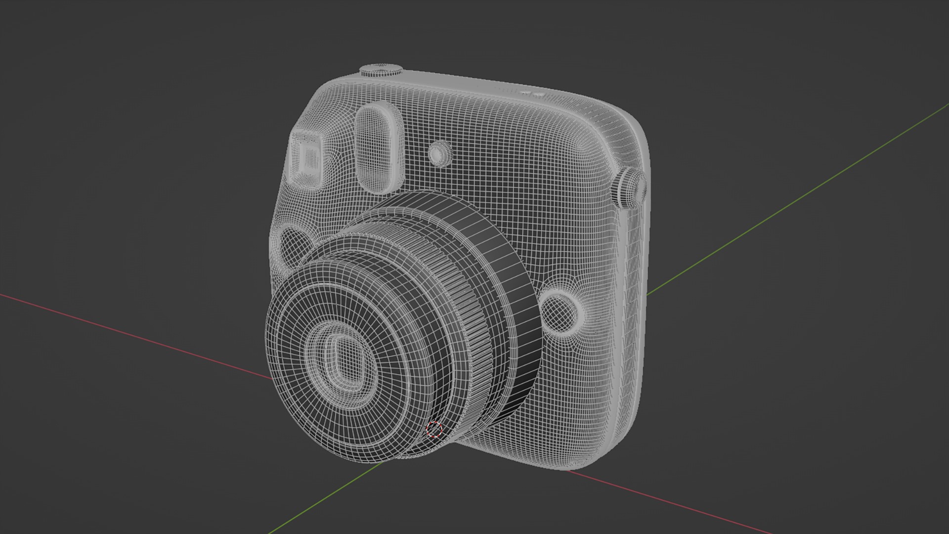 Matte White Instant Camera 3D model_10