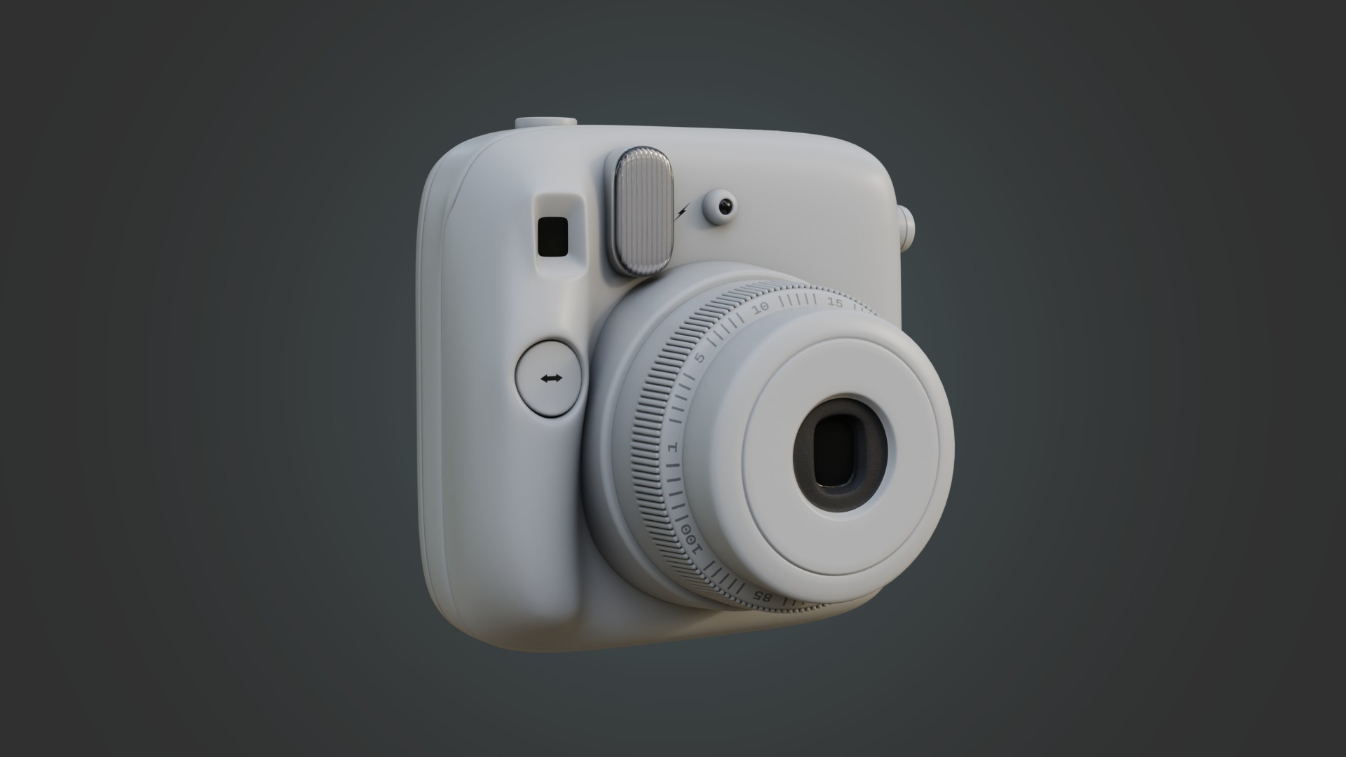 Matte White Instant Camera 3D model_2
