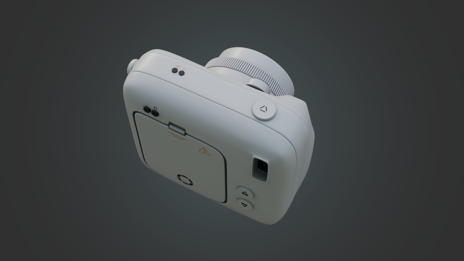 Matte White Instant Camera 3D model_7
