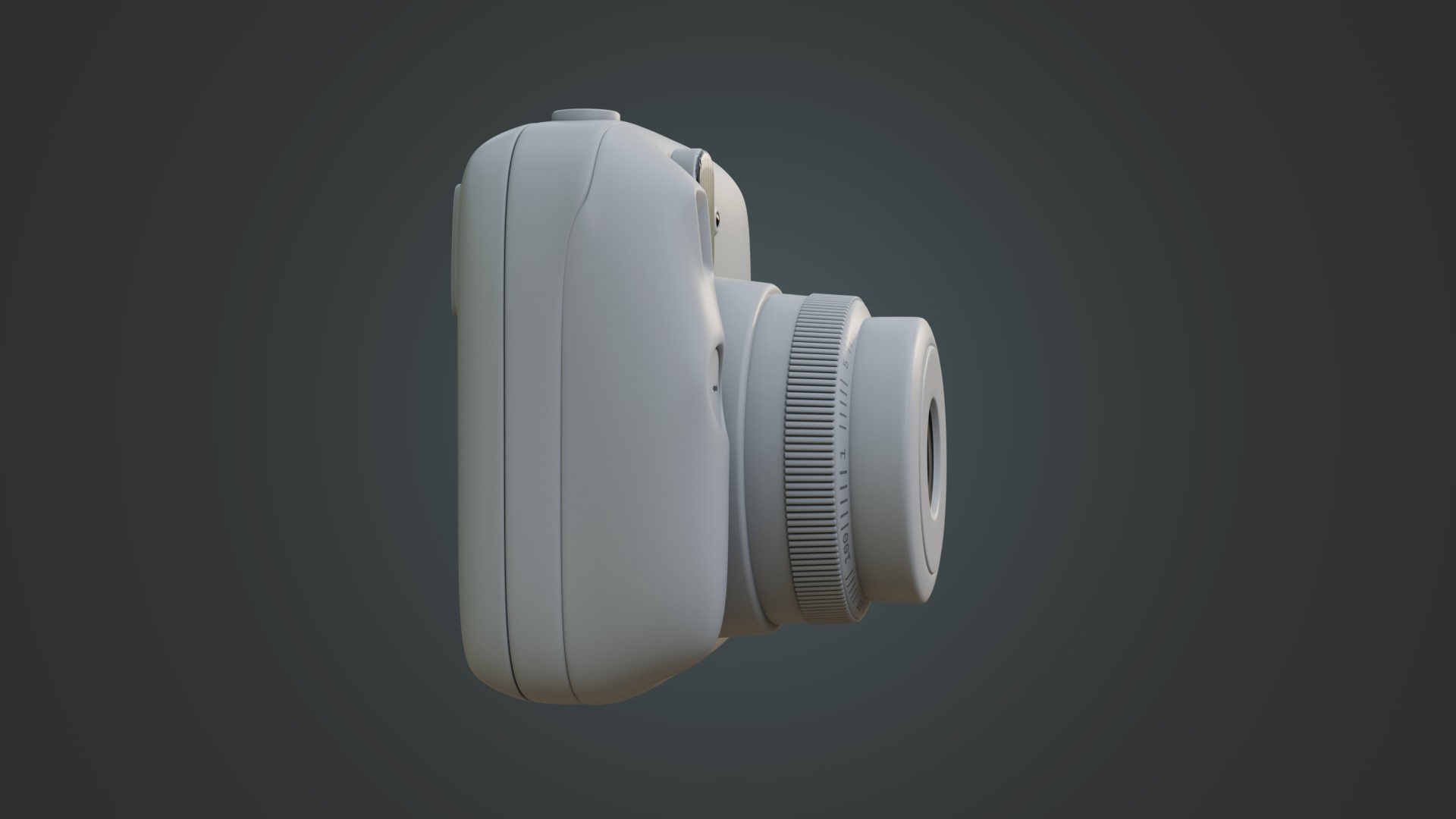 Matte White Instant Camera 3D model_6