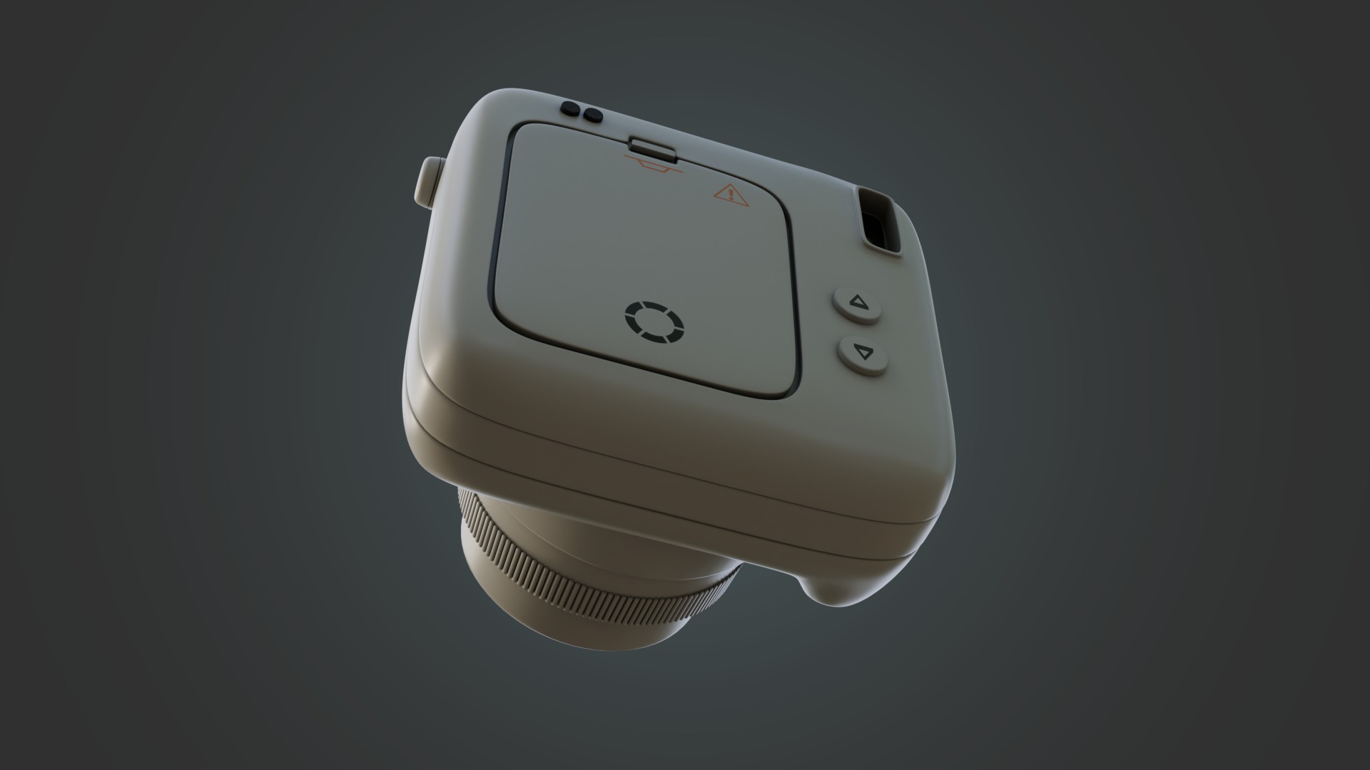 Matte White Instant Camera 3D model_8