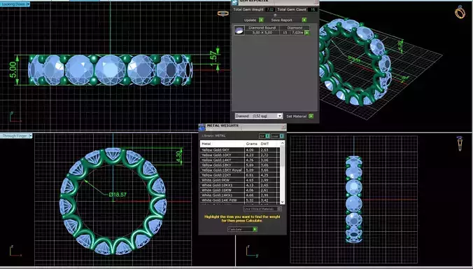 Round Diamond U-Prong Set Eternity Wedding Band