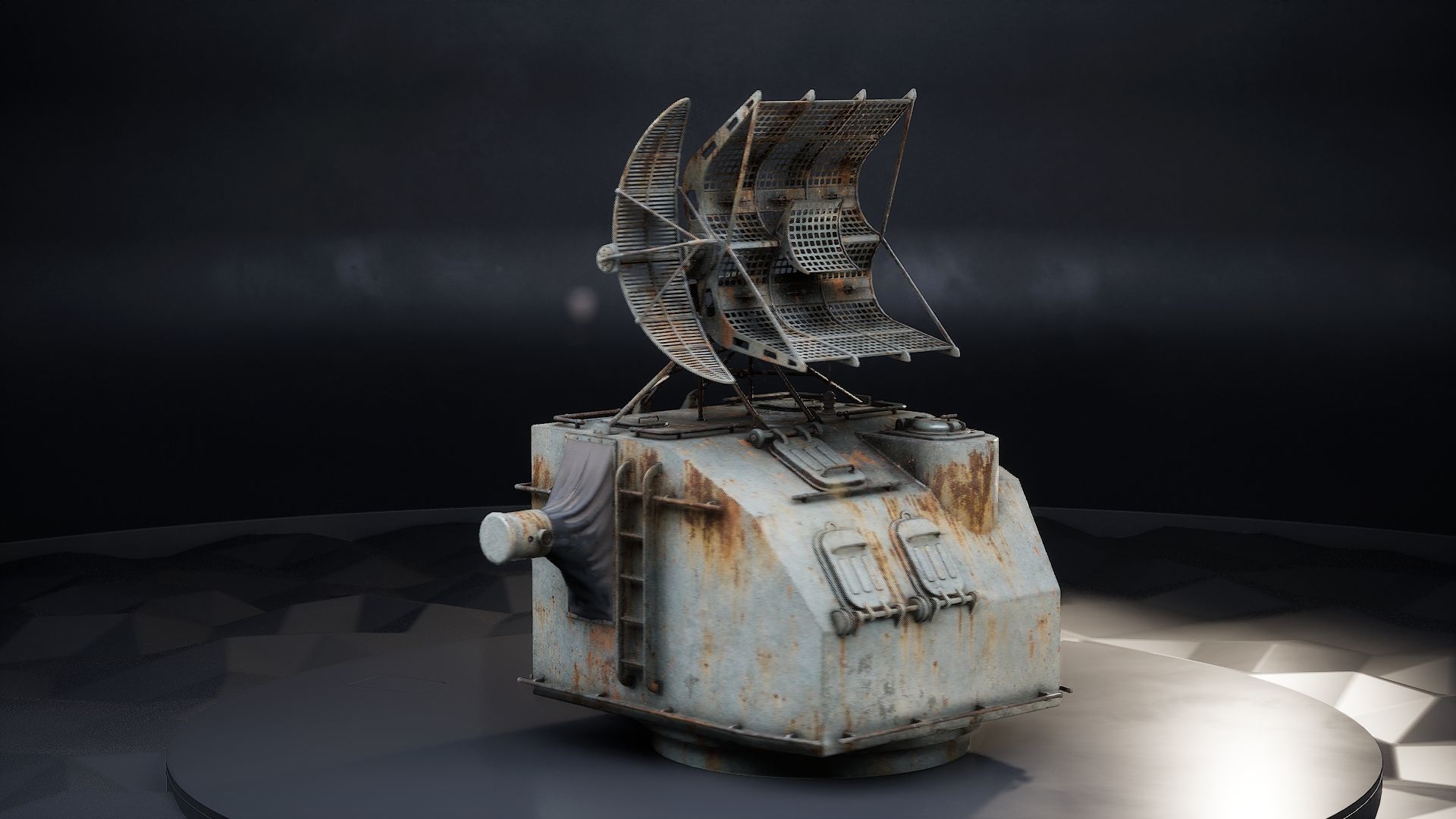 Battleship Gun Fire Control System Director Low-poly 3D model_10