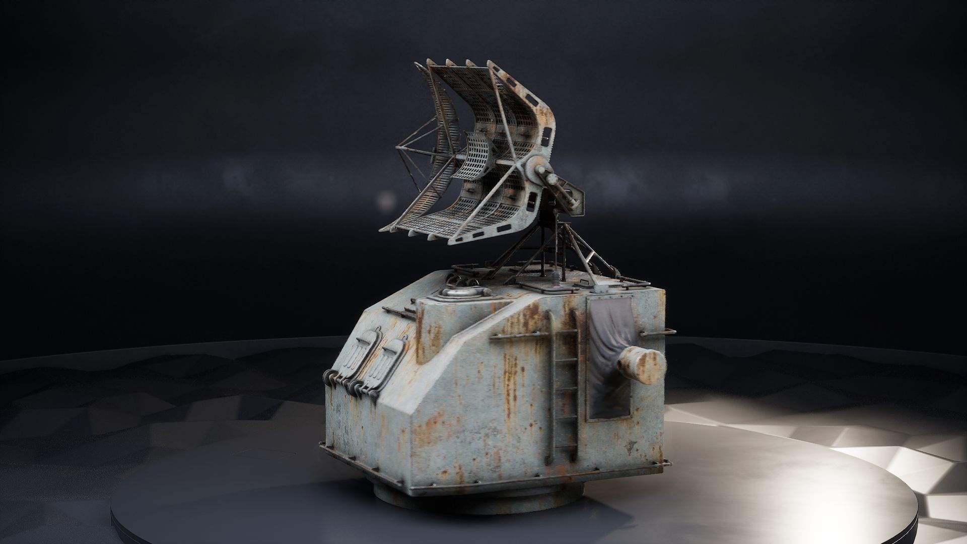 Battleship Gun Fire Control System Director Low-poly 3D model_2