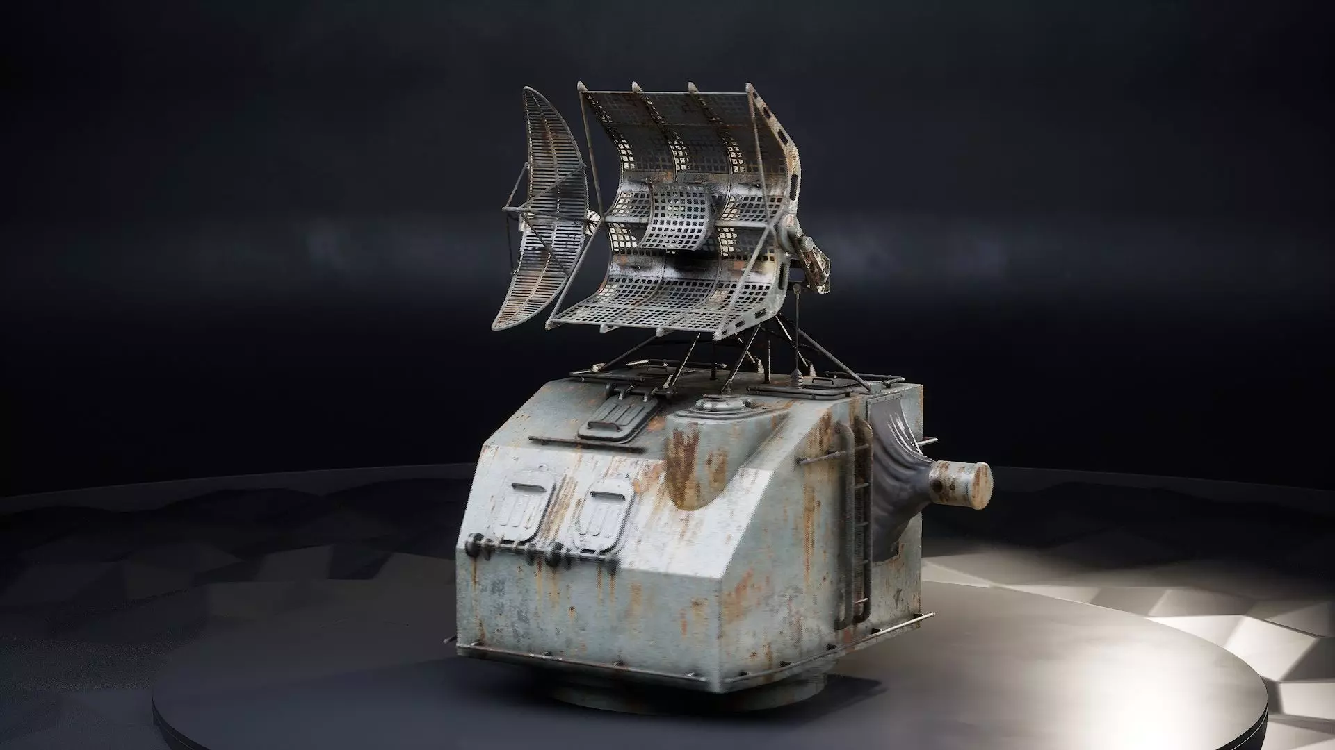 Battleship Gun Fire Control System Director Low-poly 3D model_0