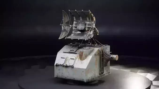 Battleship Gun Fire Control System Director Low-poly 3D model