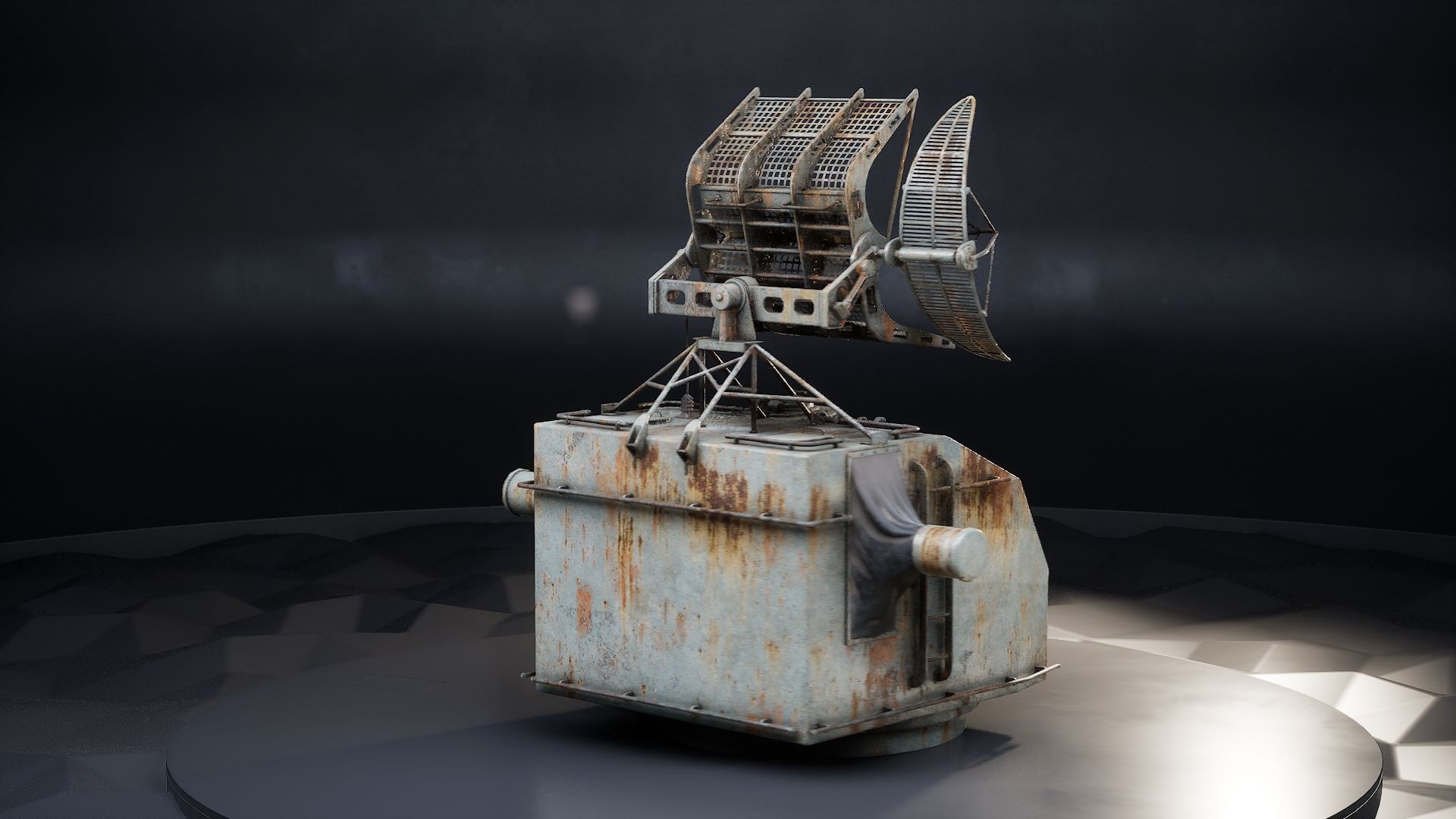 Battleship Gun Fire Control System Director Low-poly 3D model_7