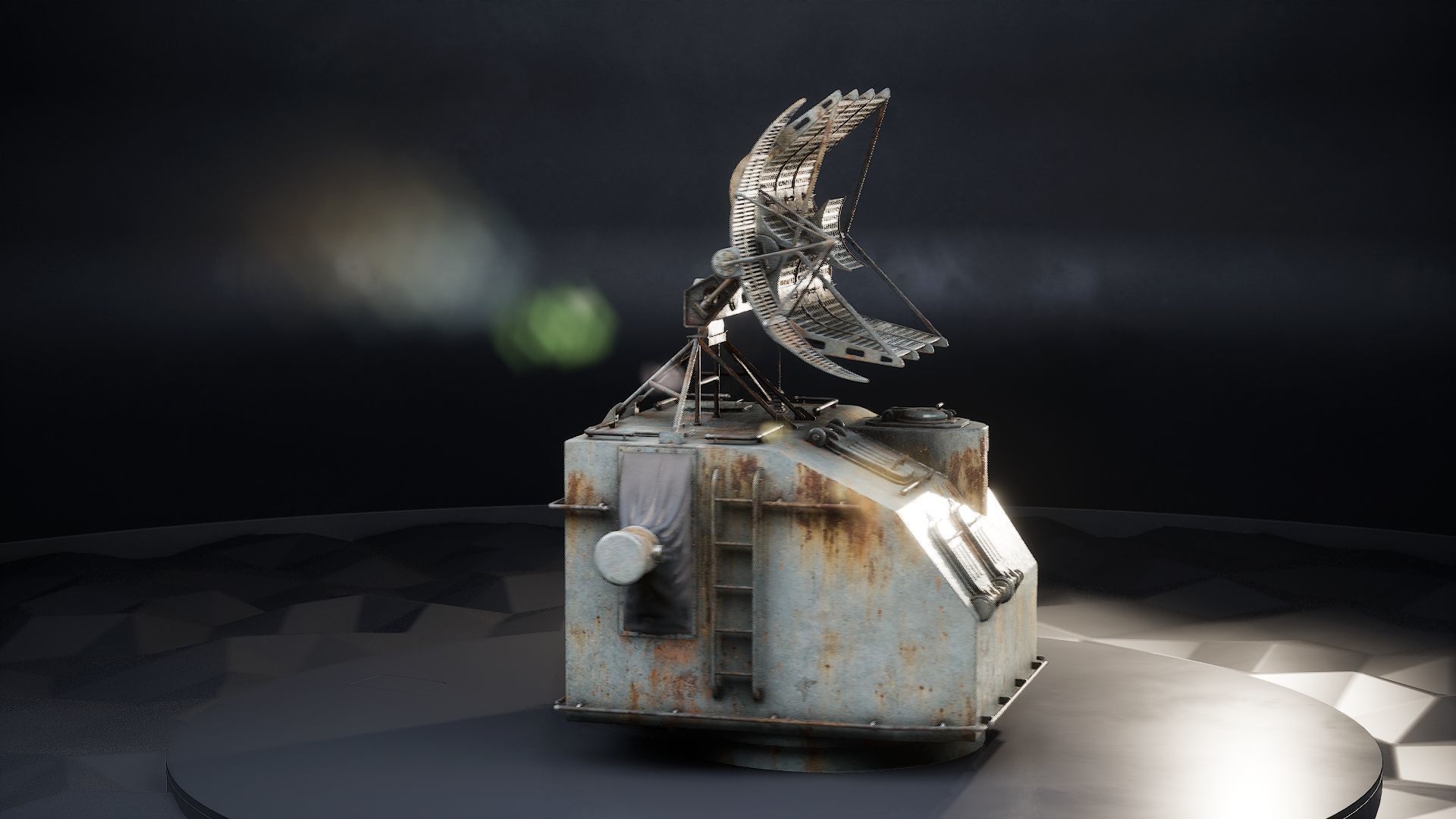 Battleship Gun Fire Control System Director Low-poly 3D model_9