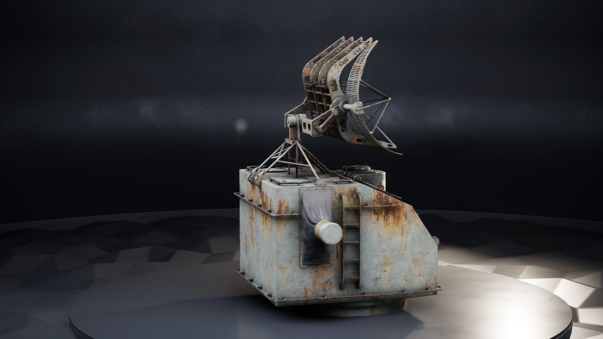 Battleship Gun Fire Control System Director Low-poly 3D model_8