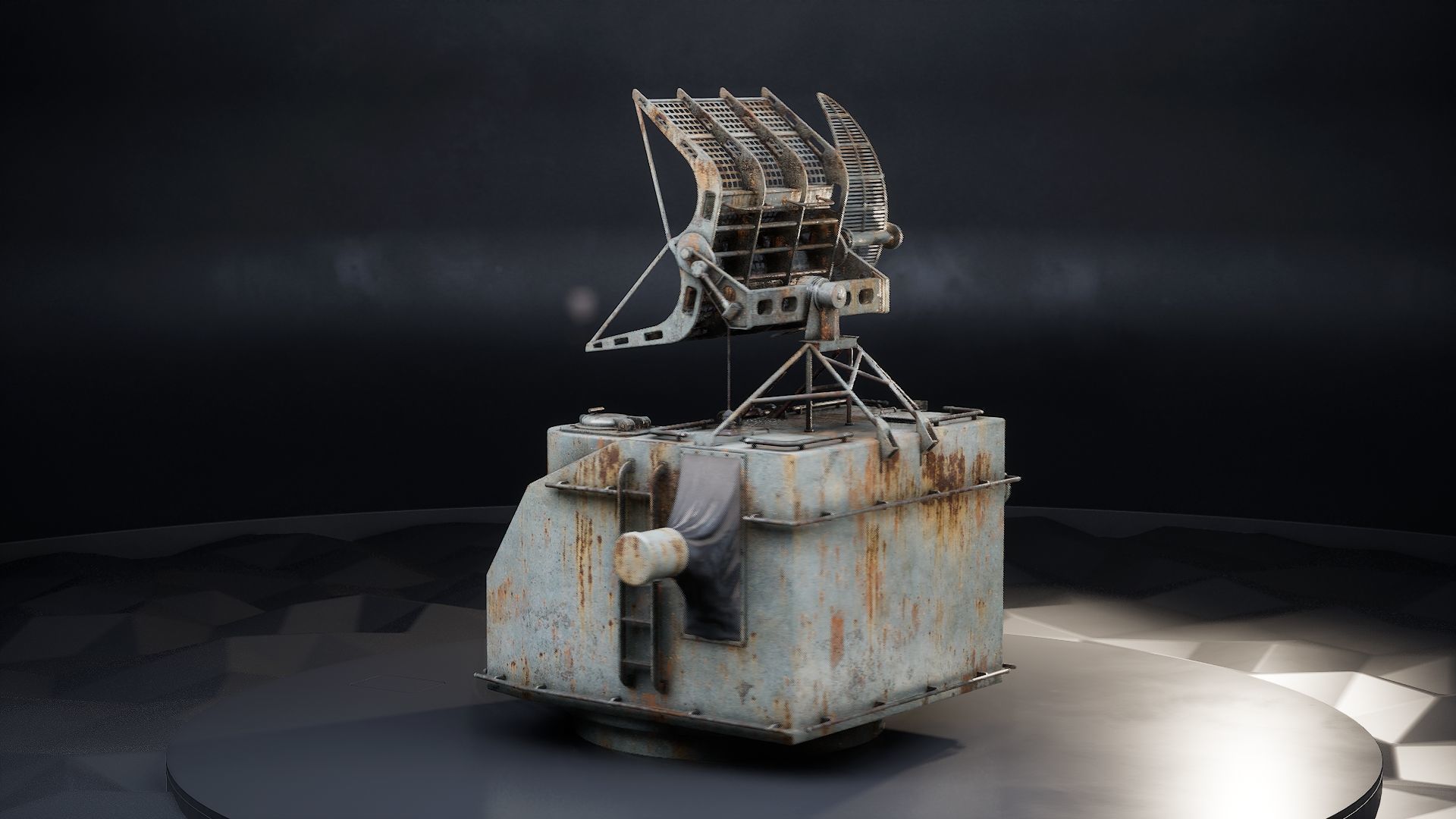 Battleship Gun Fire Control System Director Low-poly 3D model_4