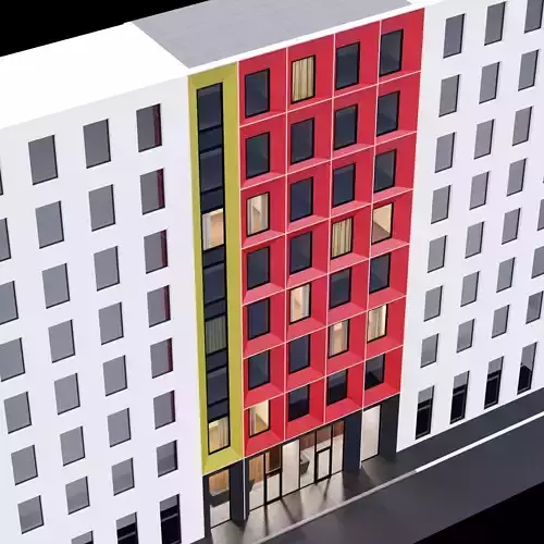 Modern building facade 5 apartment and office tower