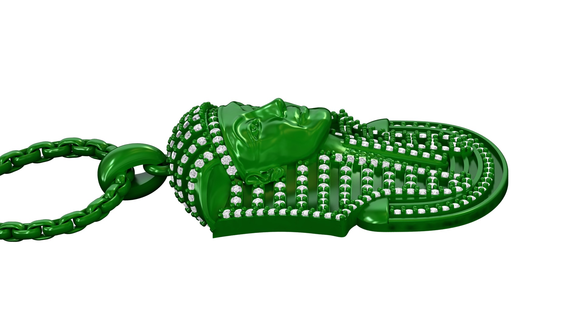 Tutankhamun Pharaoh Pendant With Enamel STL 3DM 3D print model_10