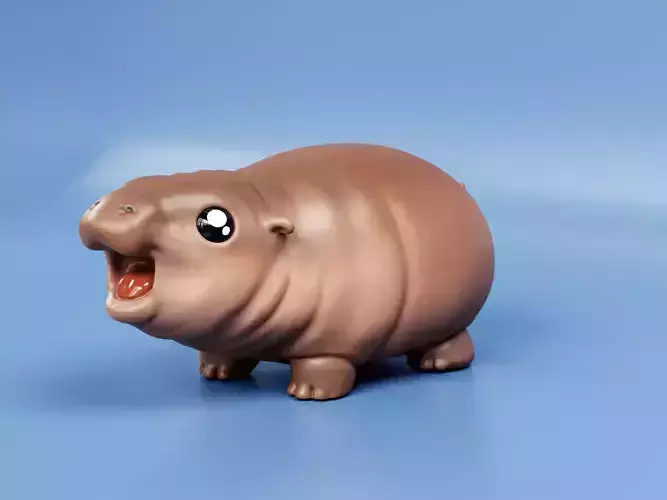 Moo Deng - Cute Baby Hippo  3D print model